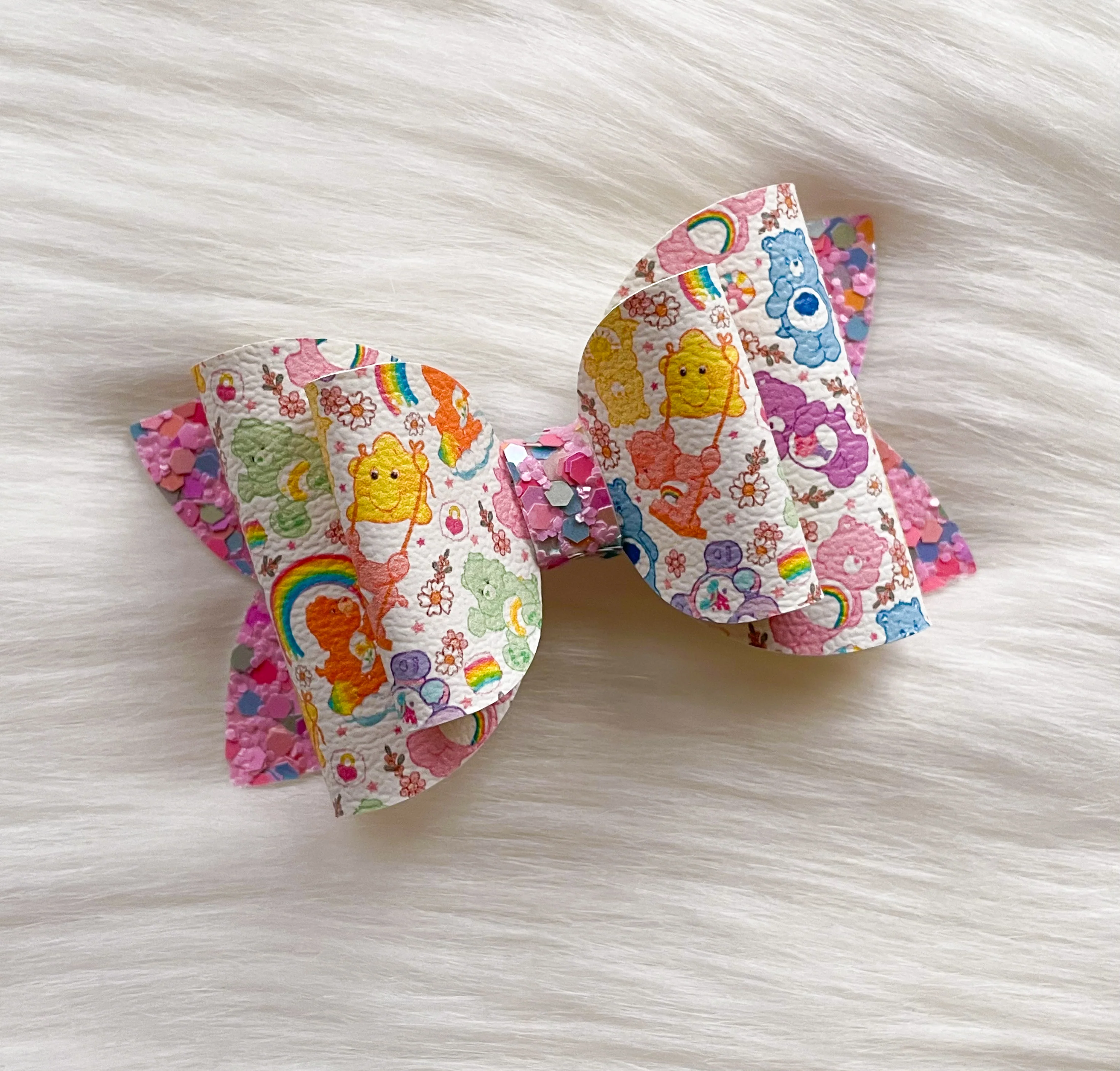 Carebears & Rainbows 3.5in Dbl Beauty Bow