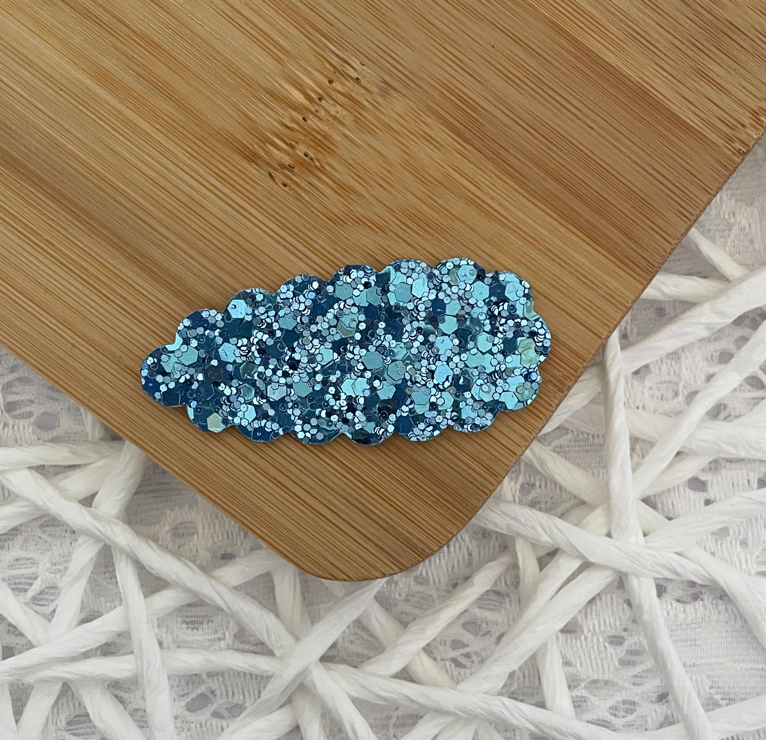 Capri Blue Glitter Snap Clip