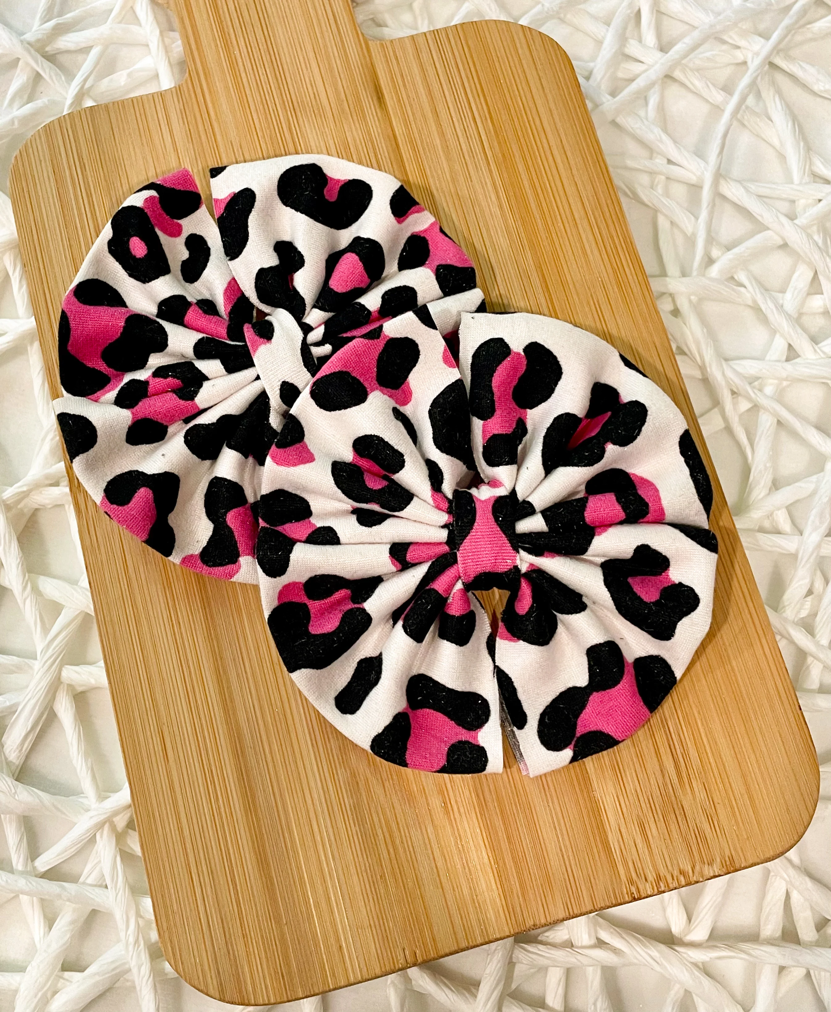 Hot Pink & Black Leopard Fabric