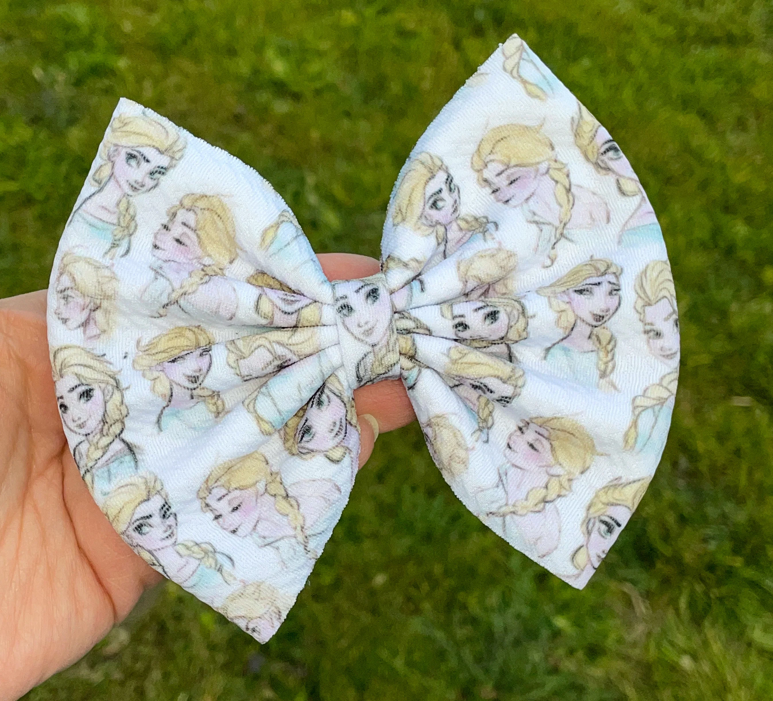 Ice Queen Fabric Bow