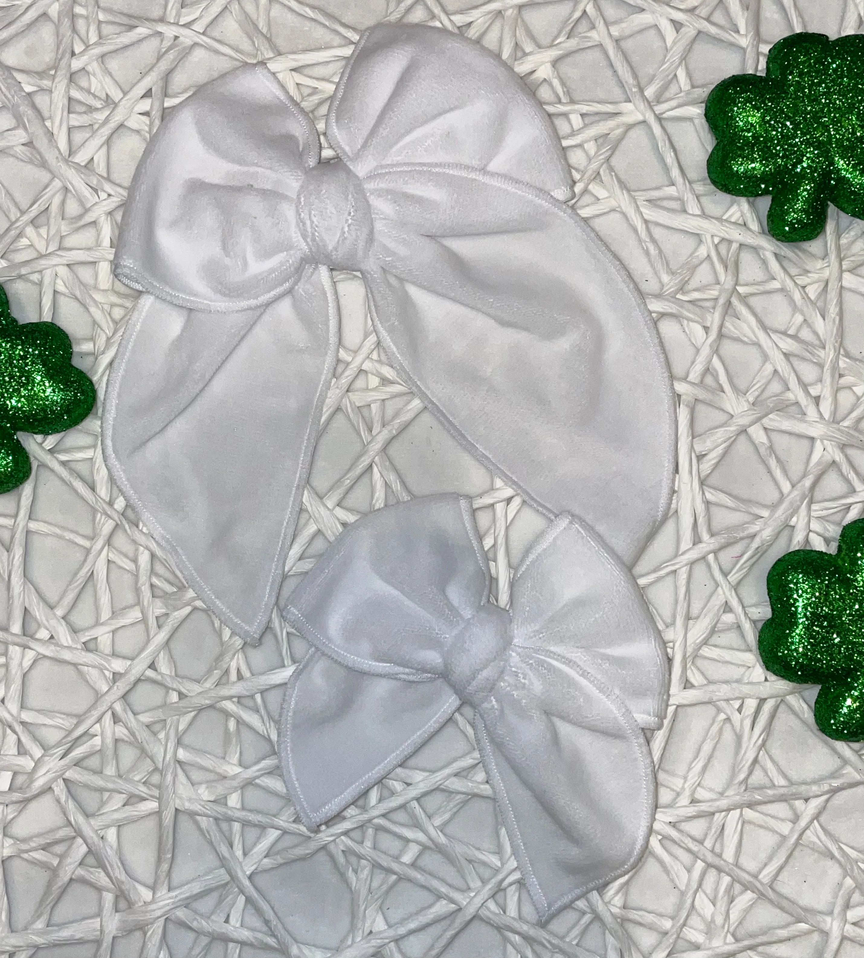 Solid White Velvet Serged