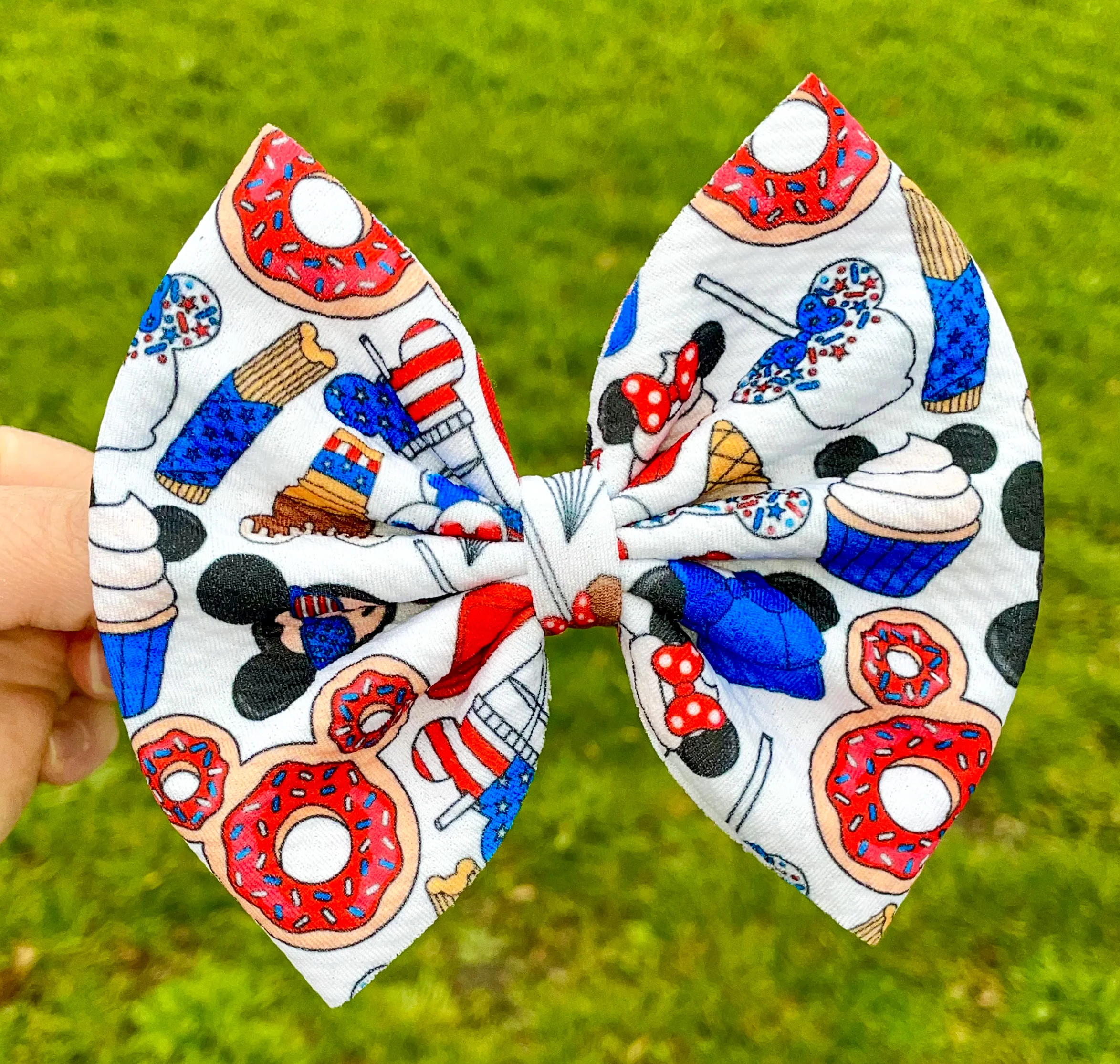 4th Mouse Treats Fabric Bow