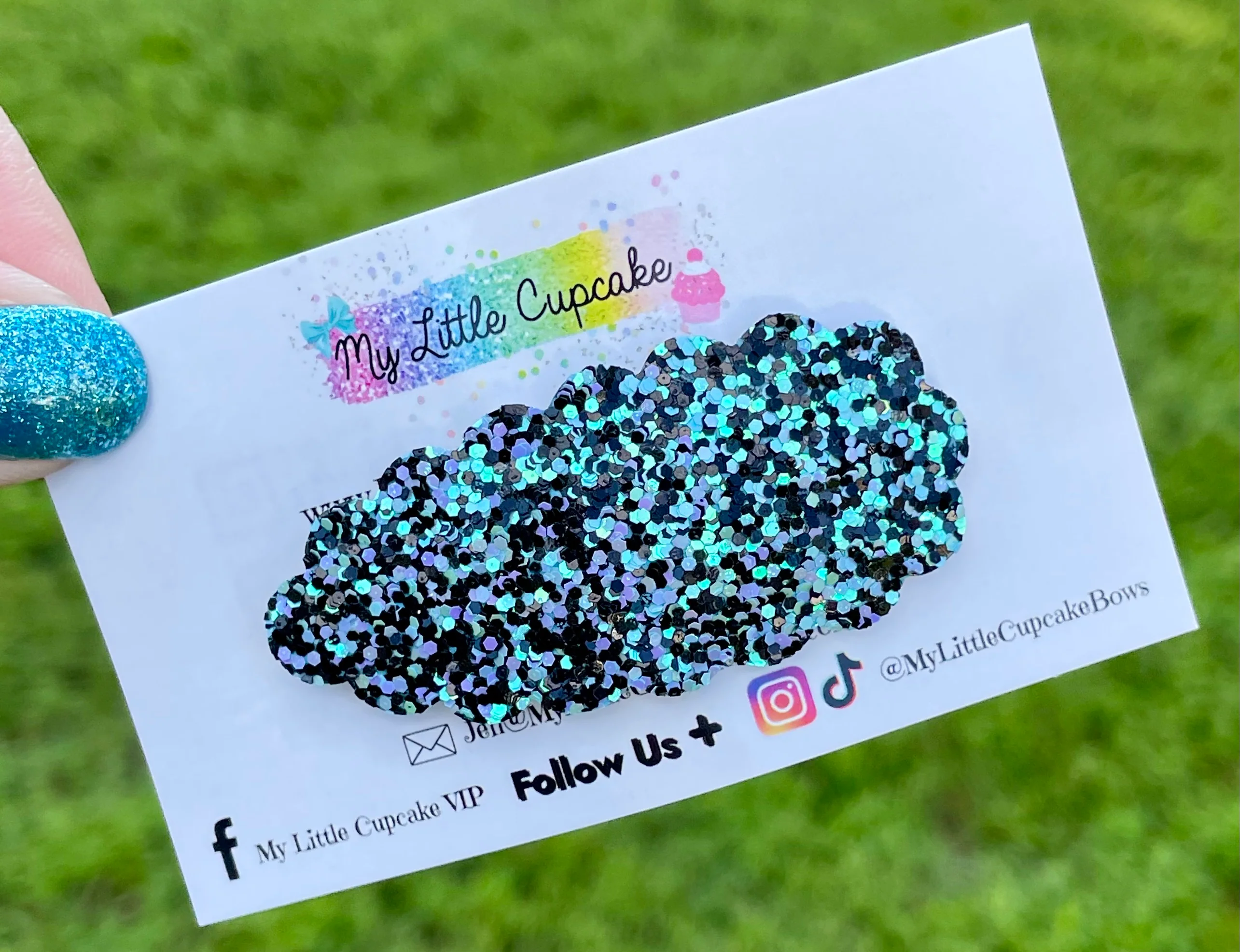 Midnight Glitter Snap Clips