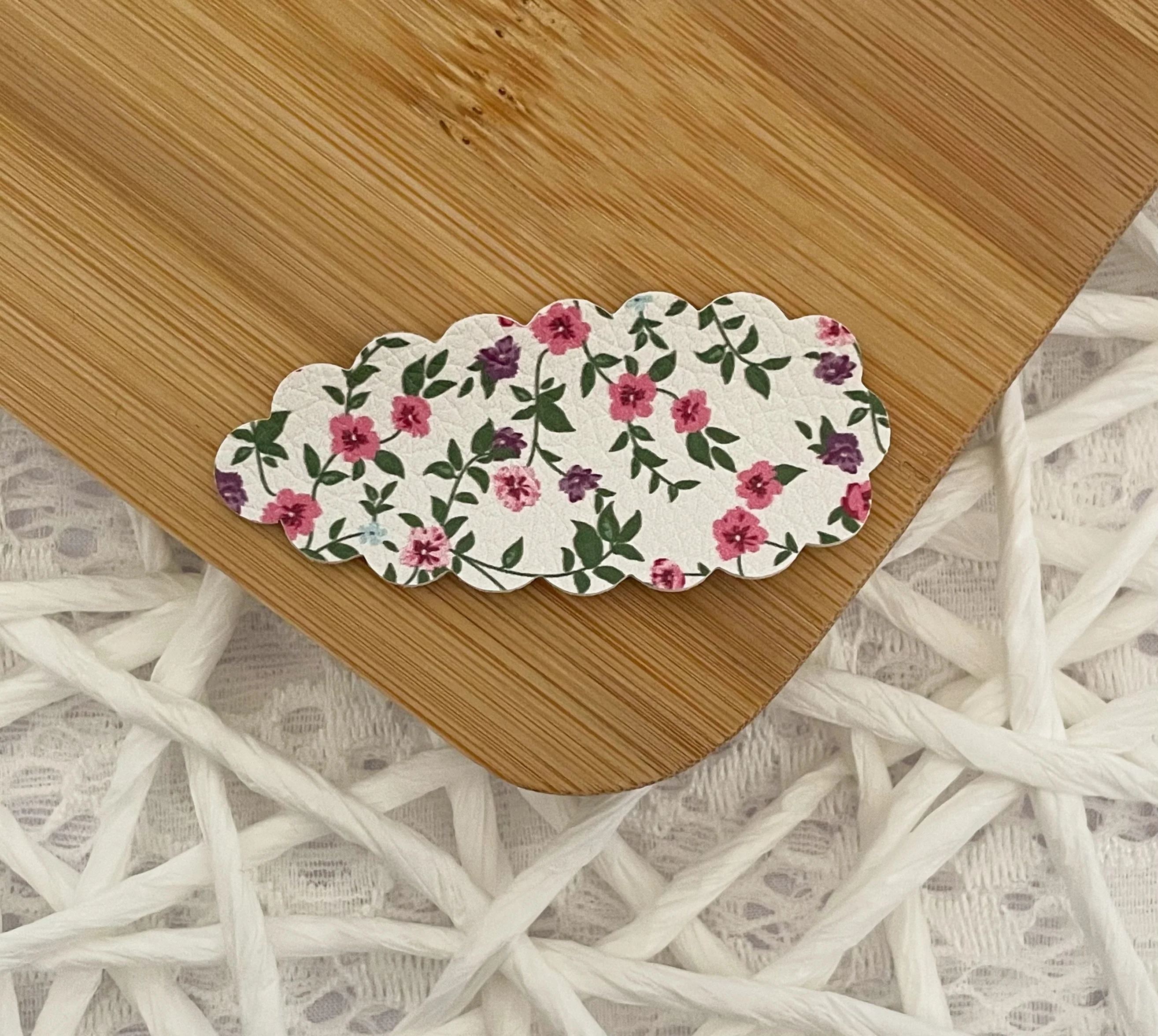 Pink & Purple Floral Snap Clip