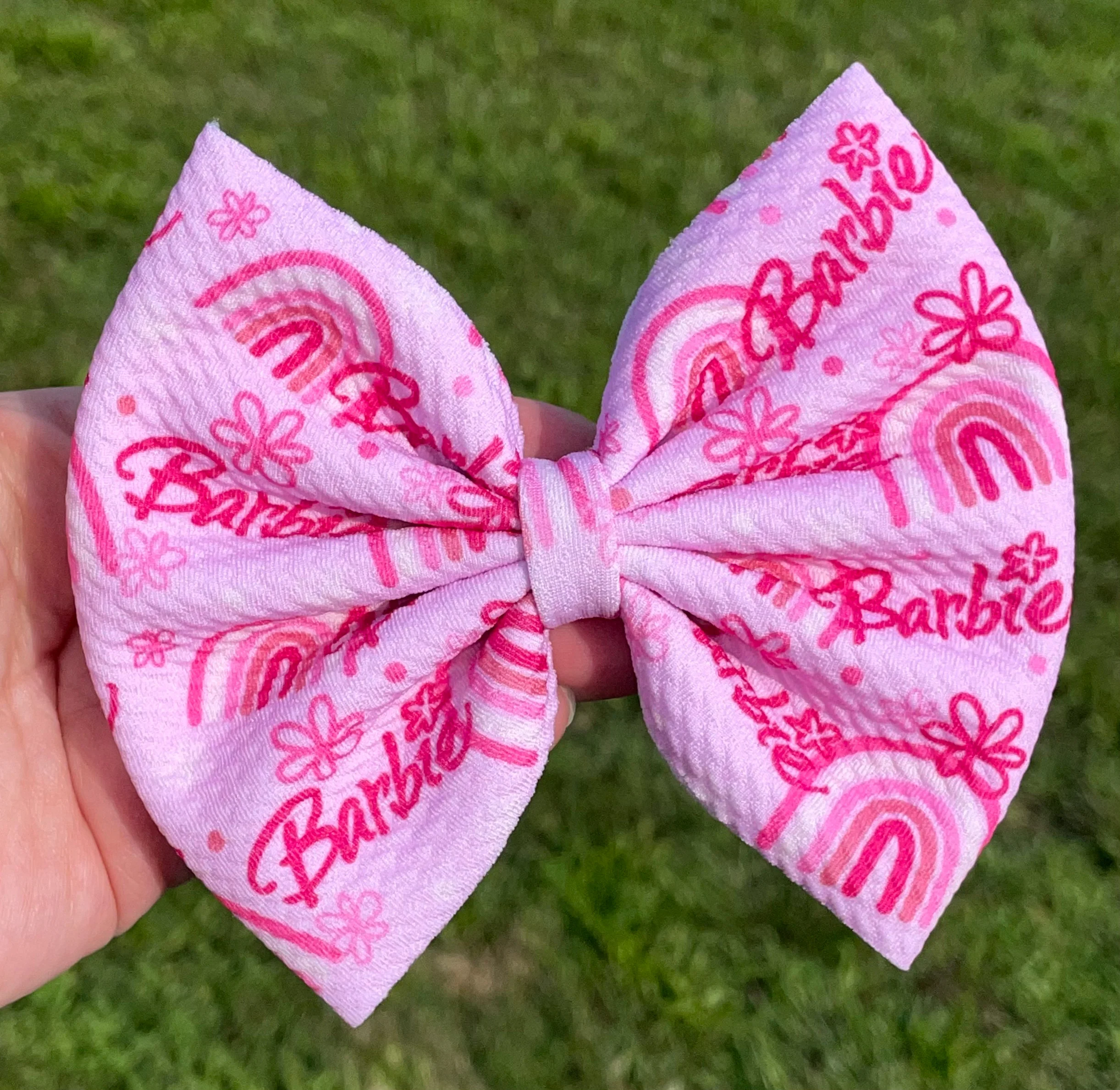 Barb Rainbows Fabric Bow
