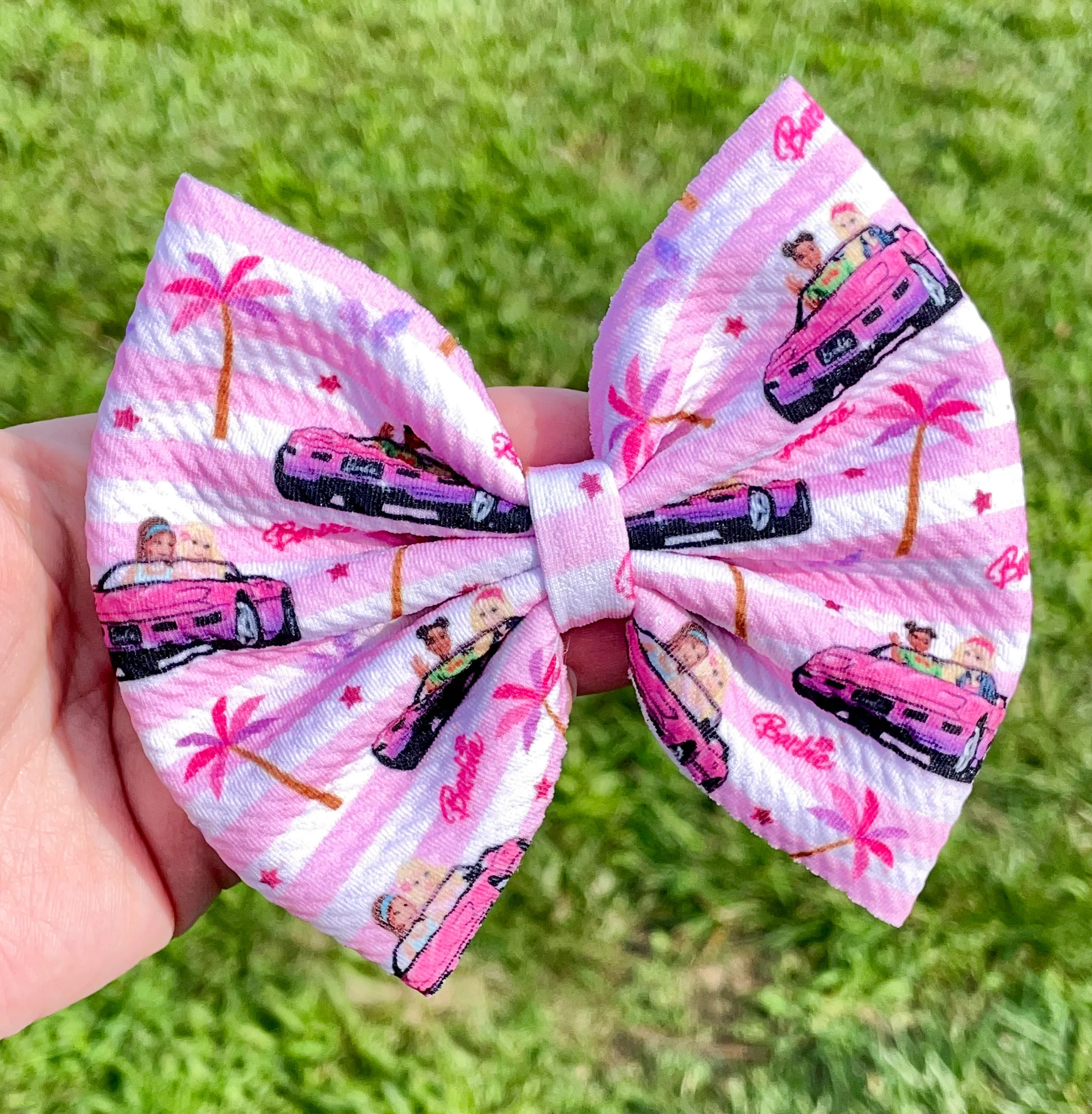 Barb Pink Cruisin Fabric Bow