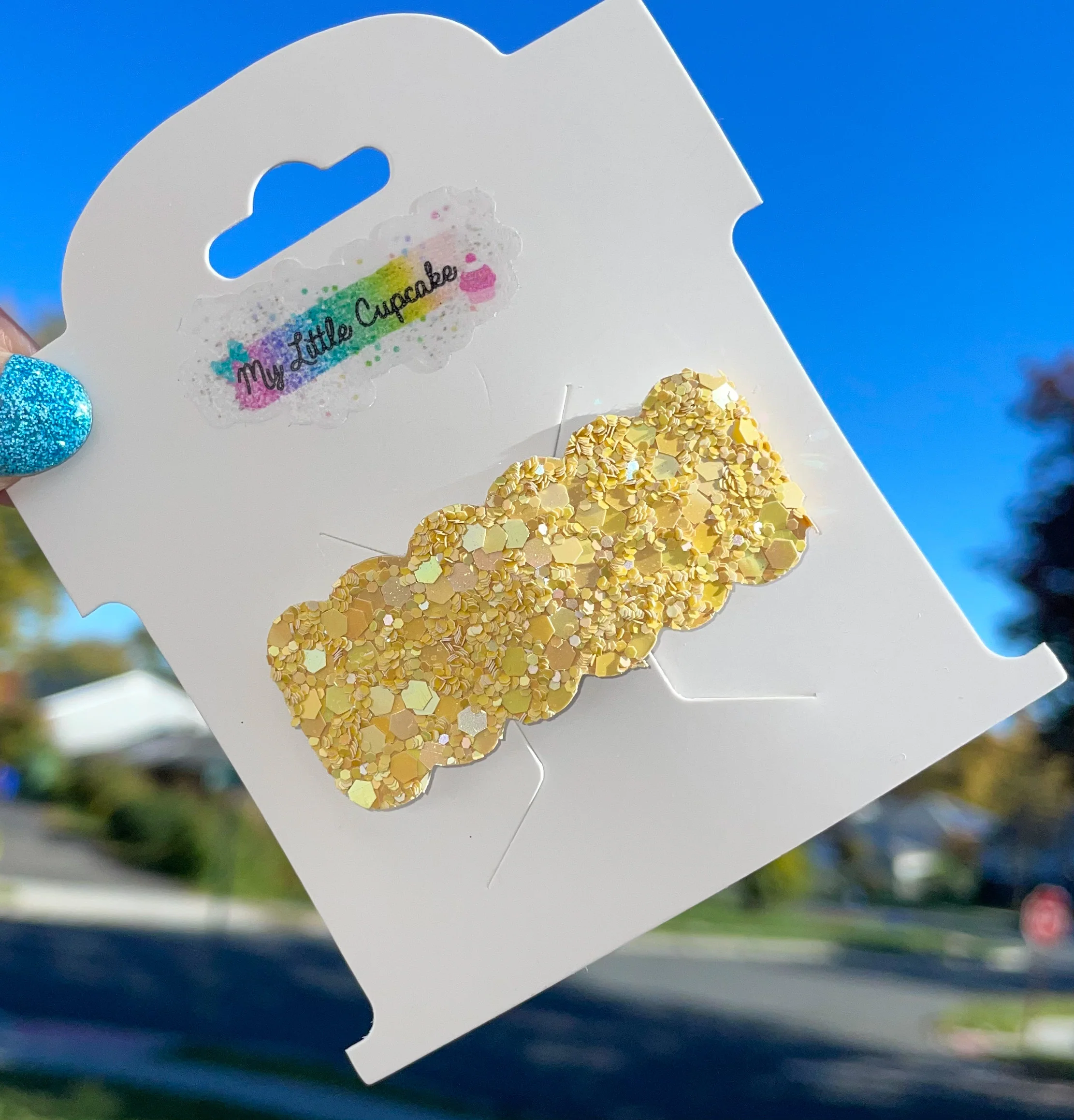 Sunny Yellow Glitter Snap Clip
