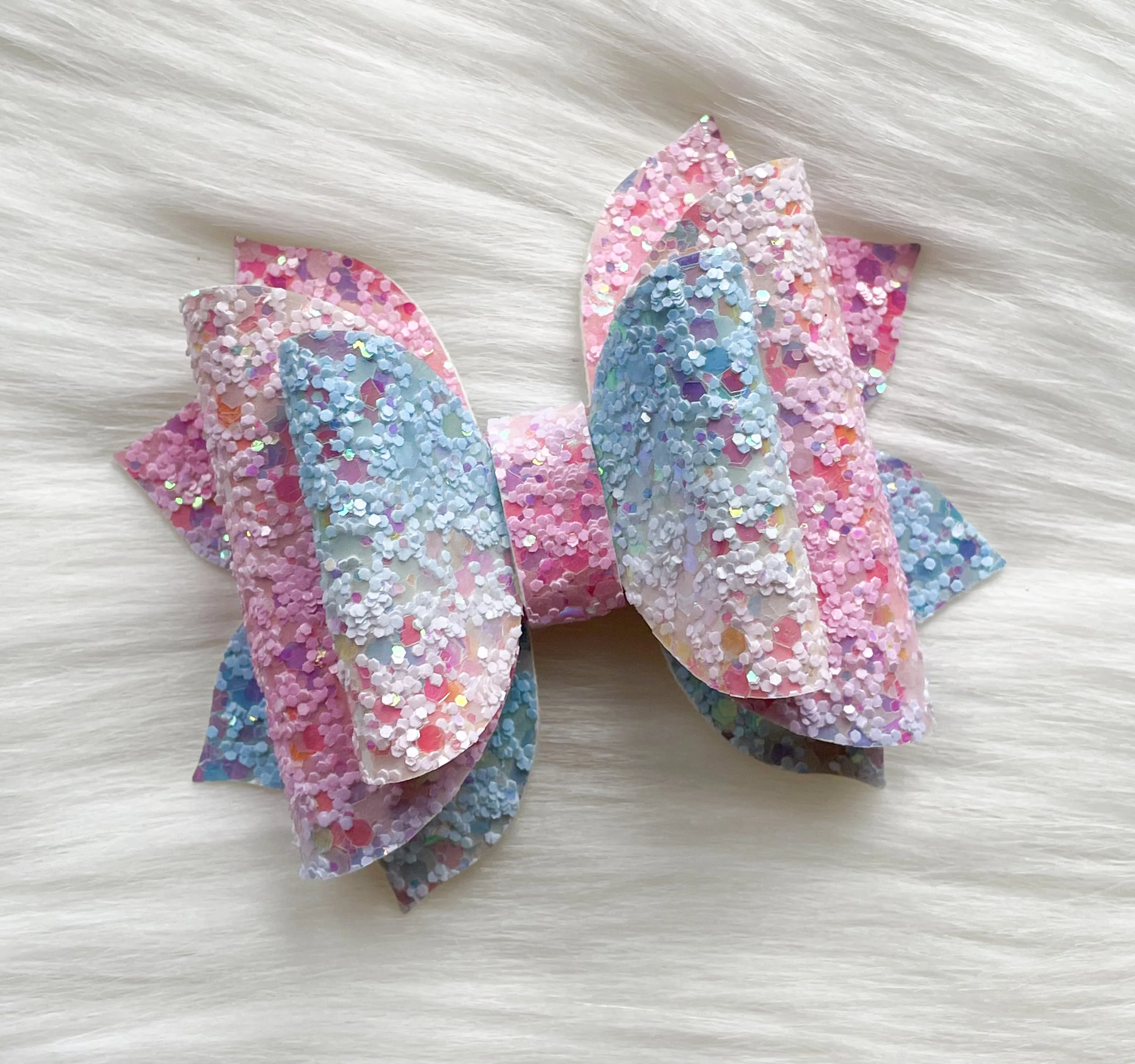 Cotton Candy Glitter 3.5in Jasmine Bow