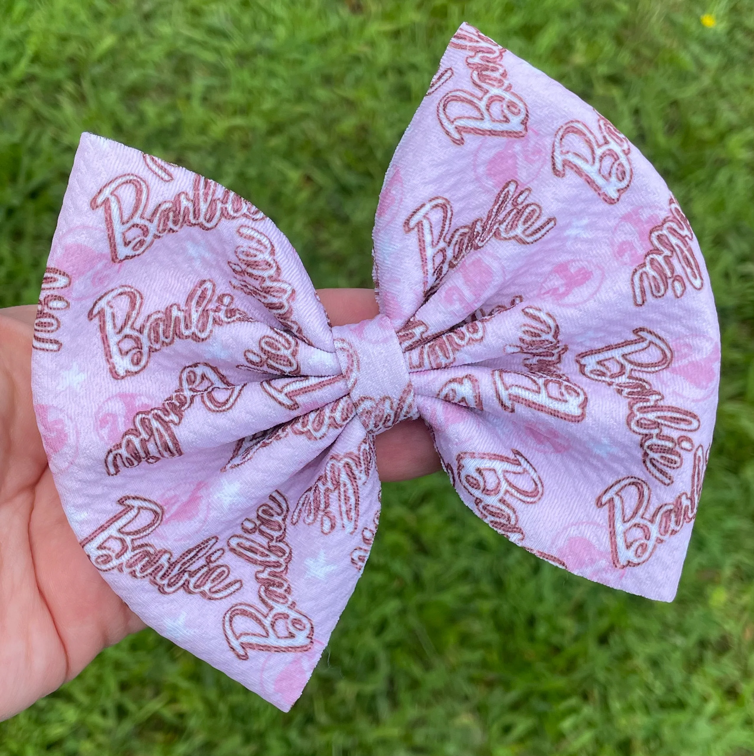 Light Pink Barb Fabric Bow