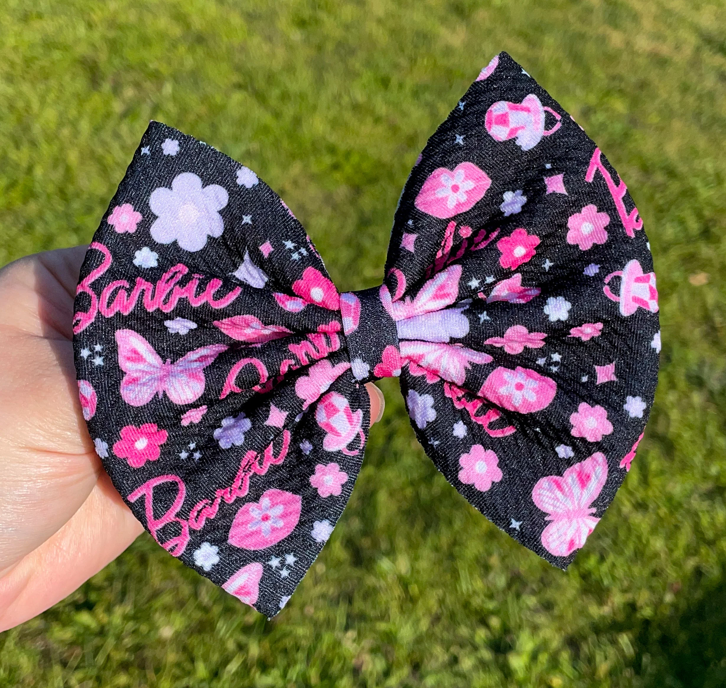 Barb Butterfly Black Fabric Bow