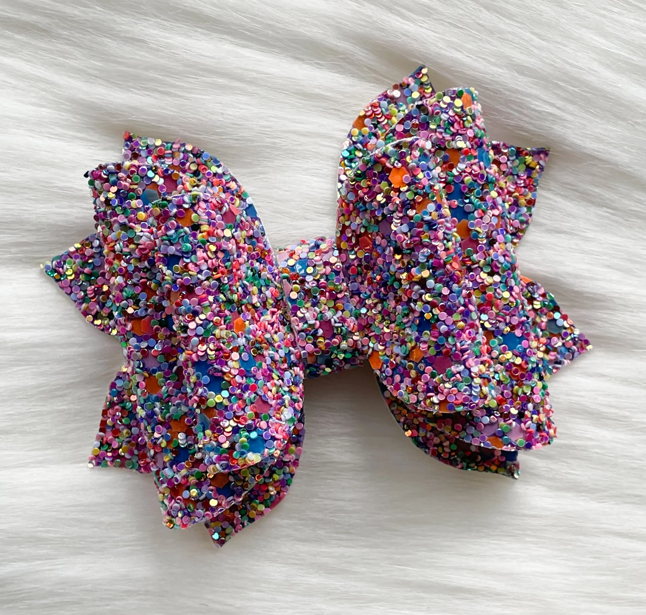 Rainbow Gumdrop Glitter 3.5in Jasmine Bow