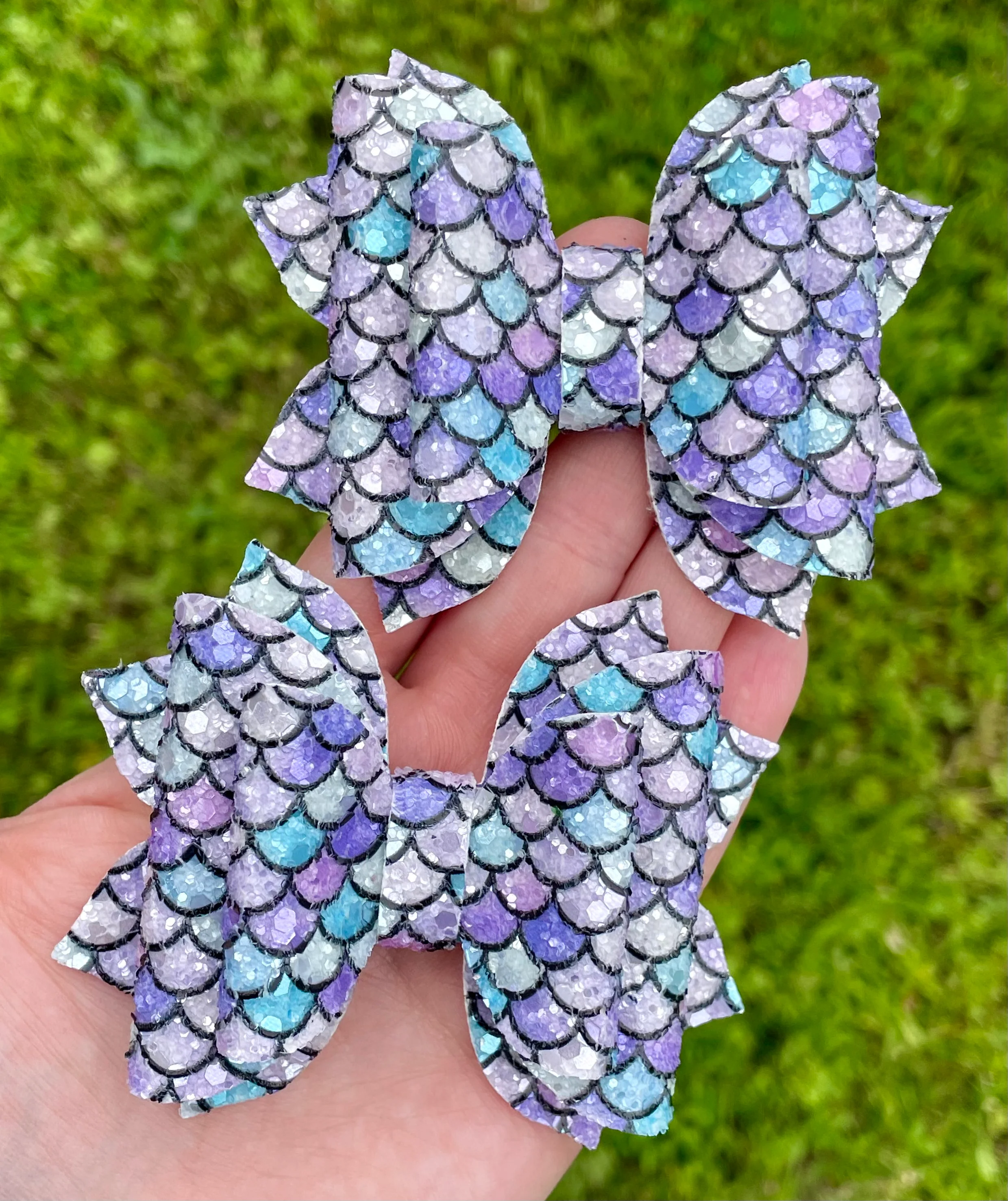Purple Ombre Mermaid Glitter 3.5in Jasmine Bow