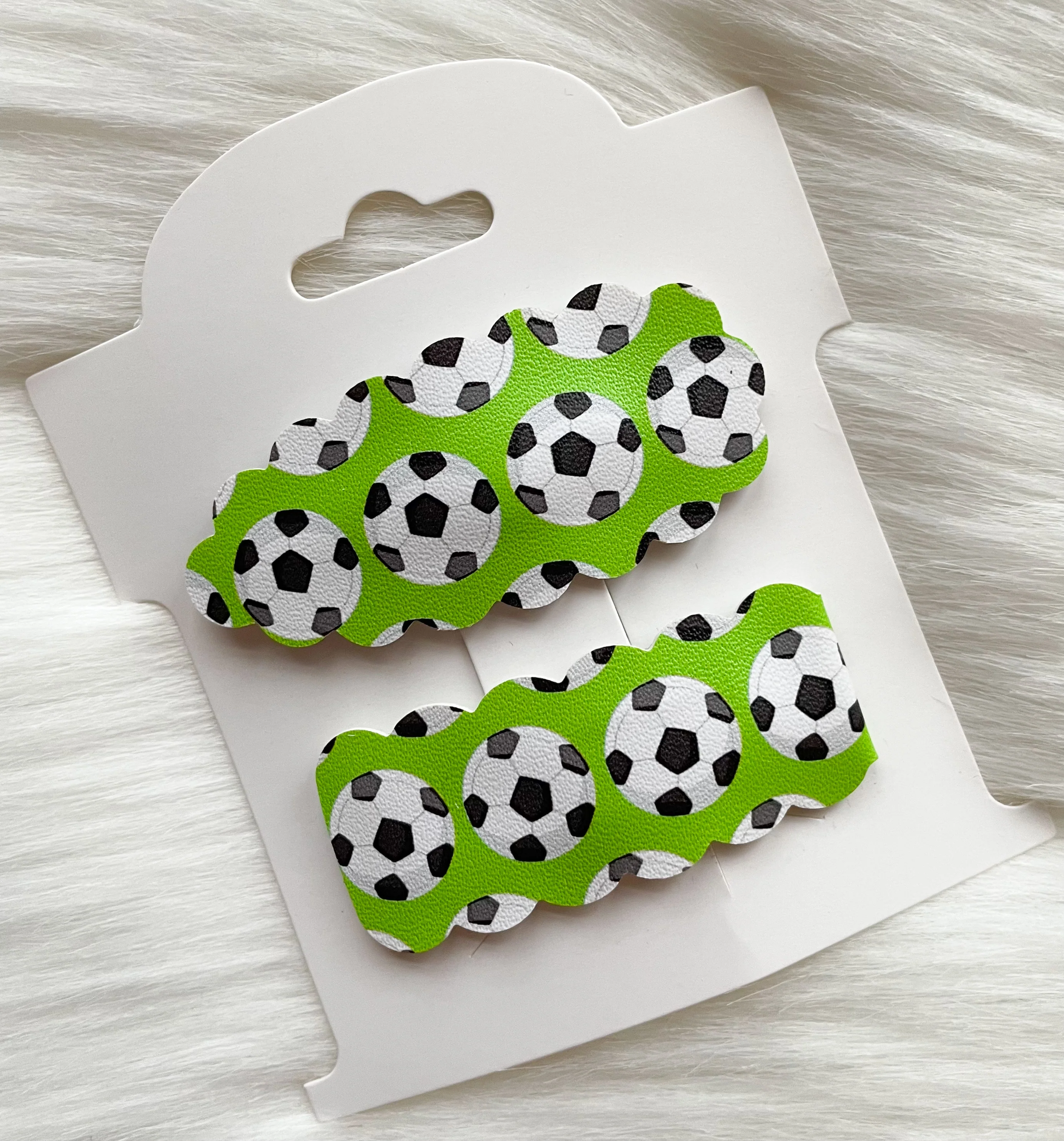 Green & Black Soccer Snap Clips