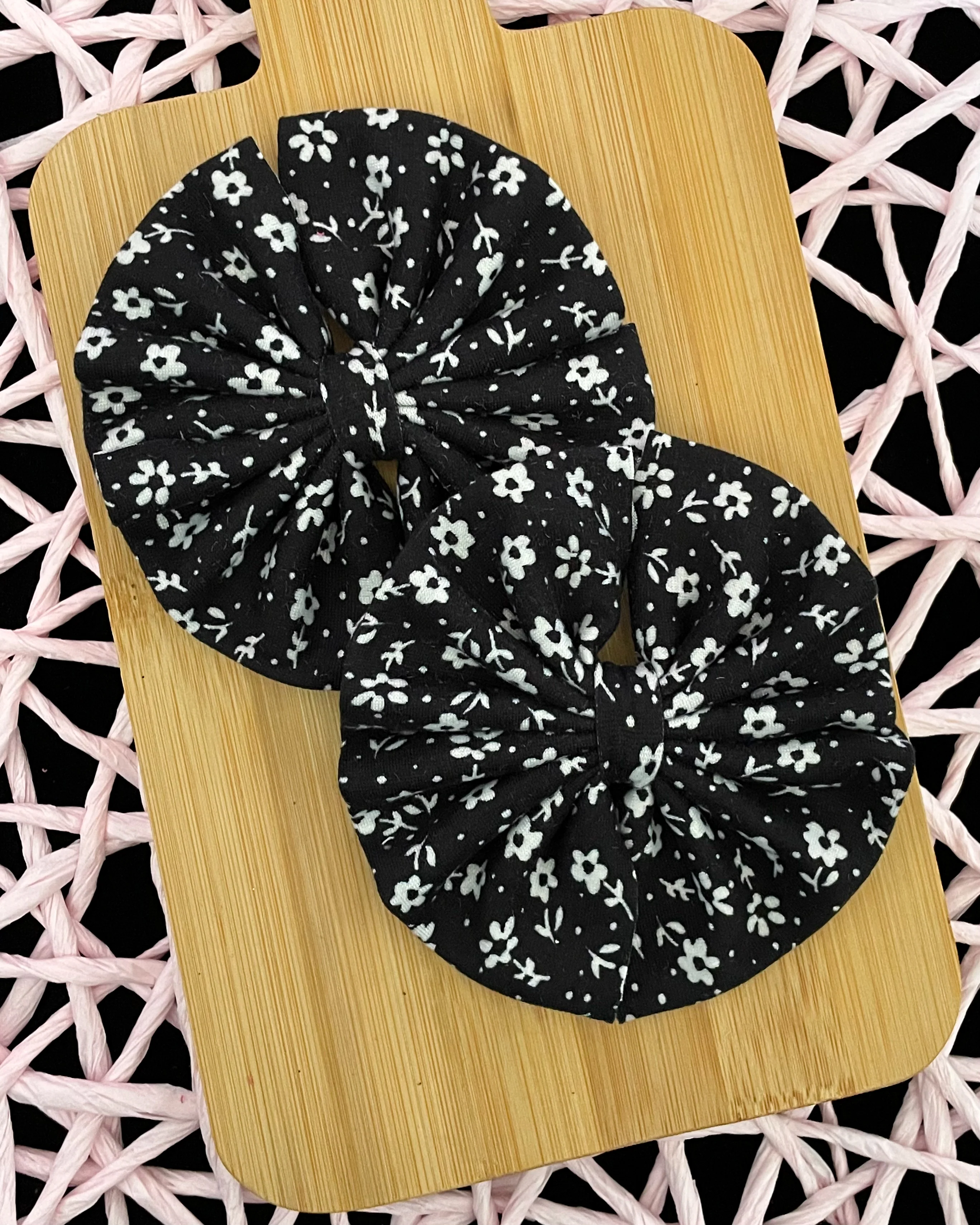 Dainty Black Floral Fabric