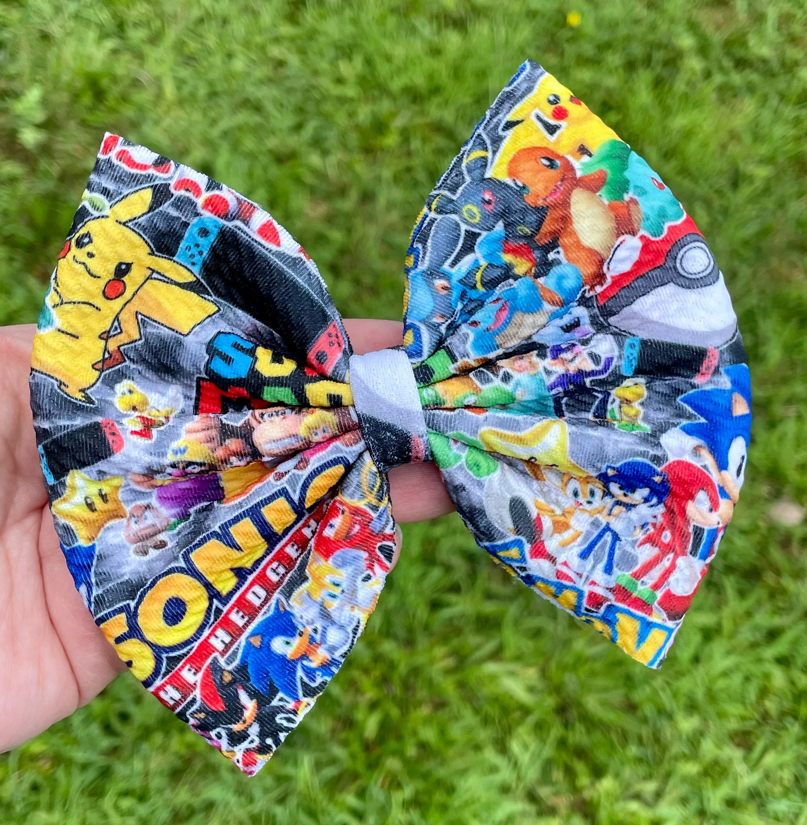 Gamer Mash Up Fabric Bow