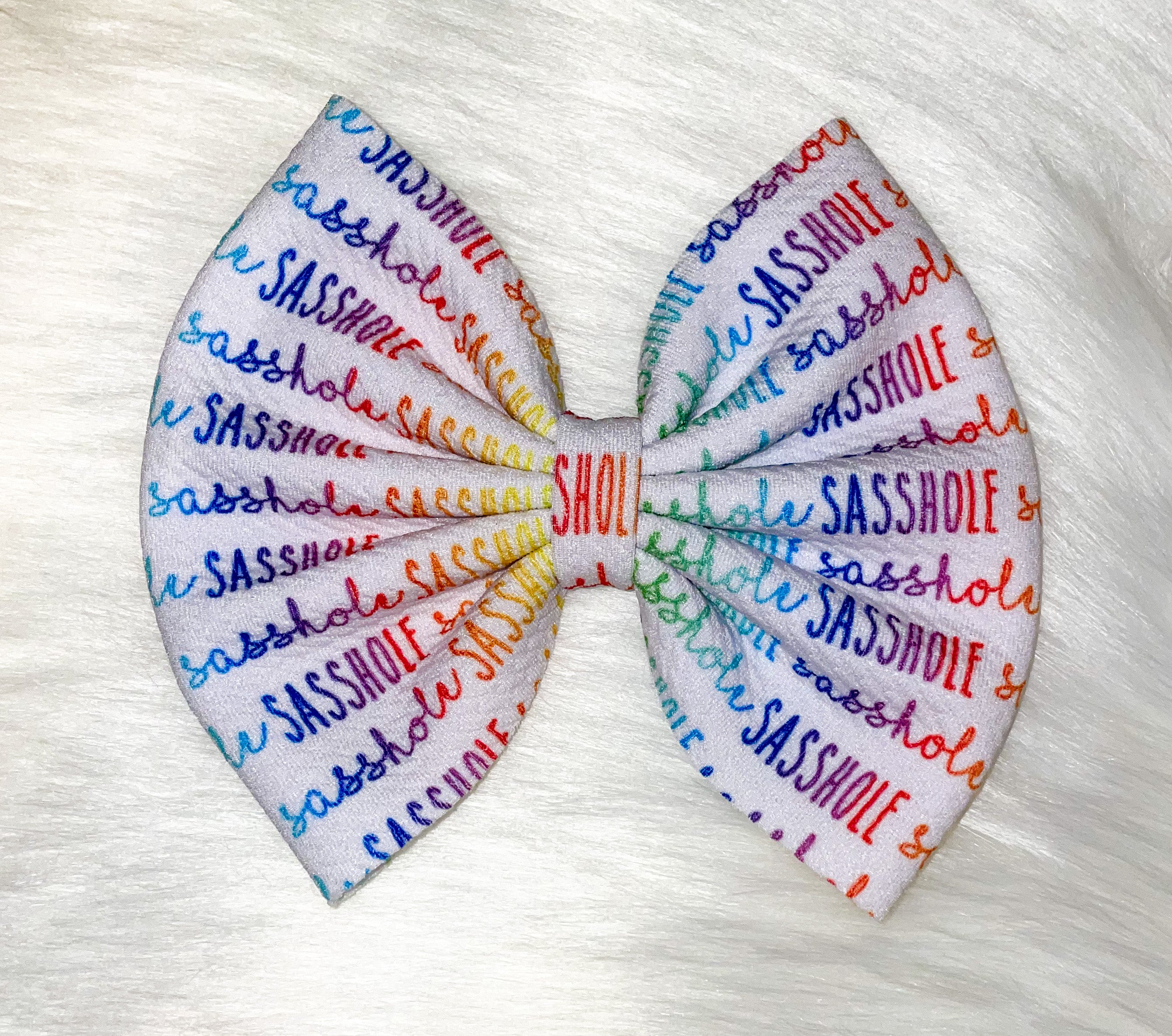 Sasshole Rainbow Fabric Bow