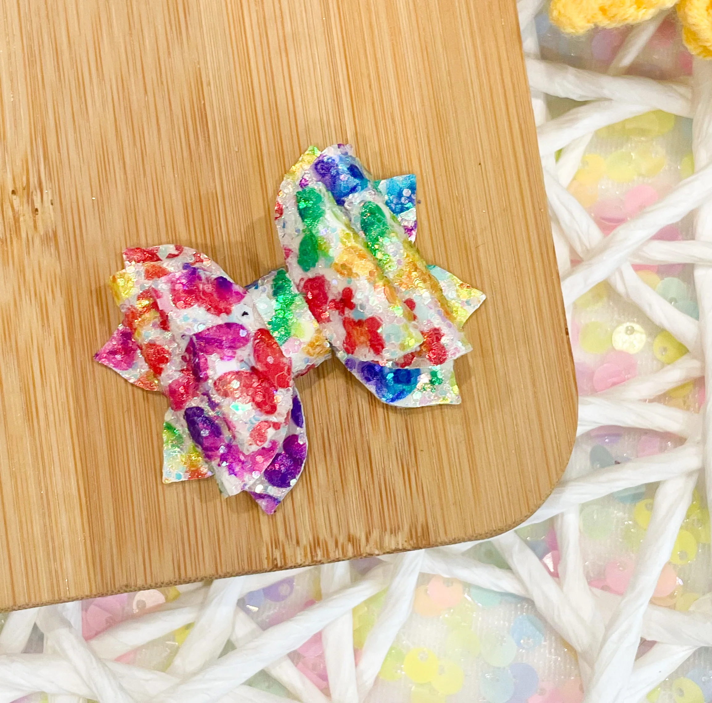 Rainbow Butterflies Glitter 2in Jasmine