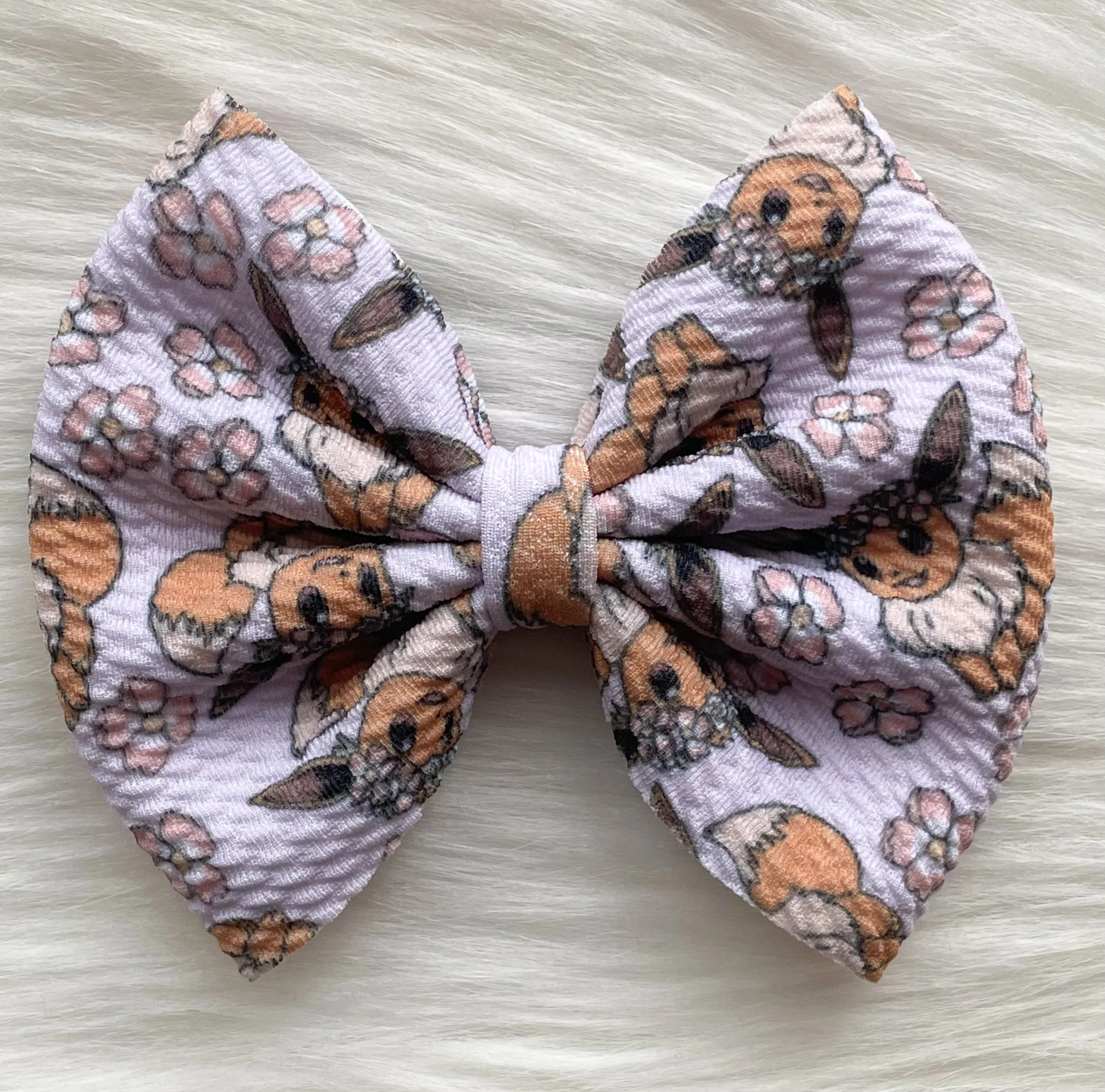 Eevee Flower Crown Fabric Bow