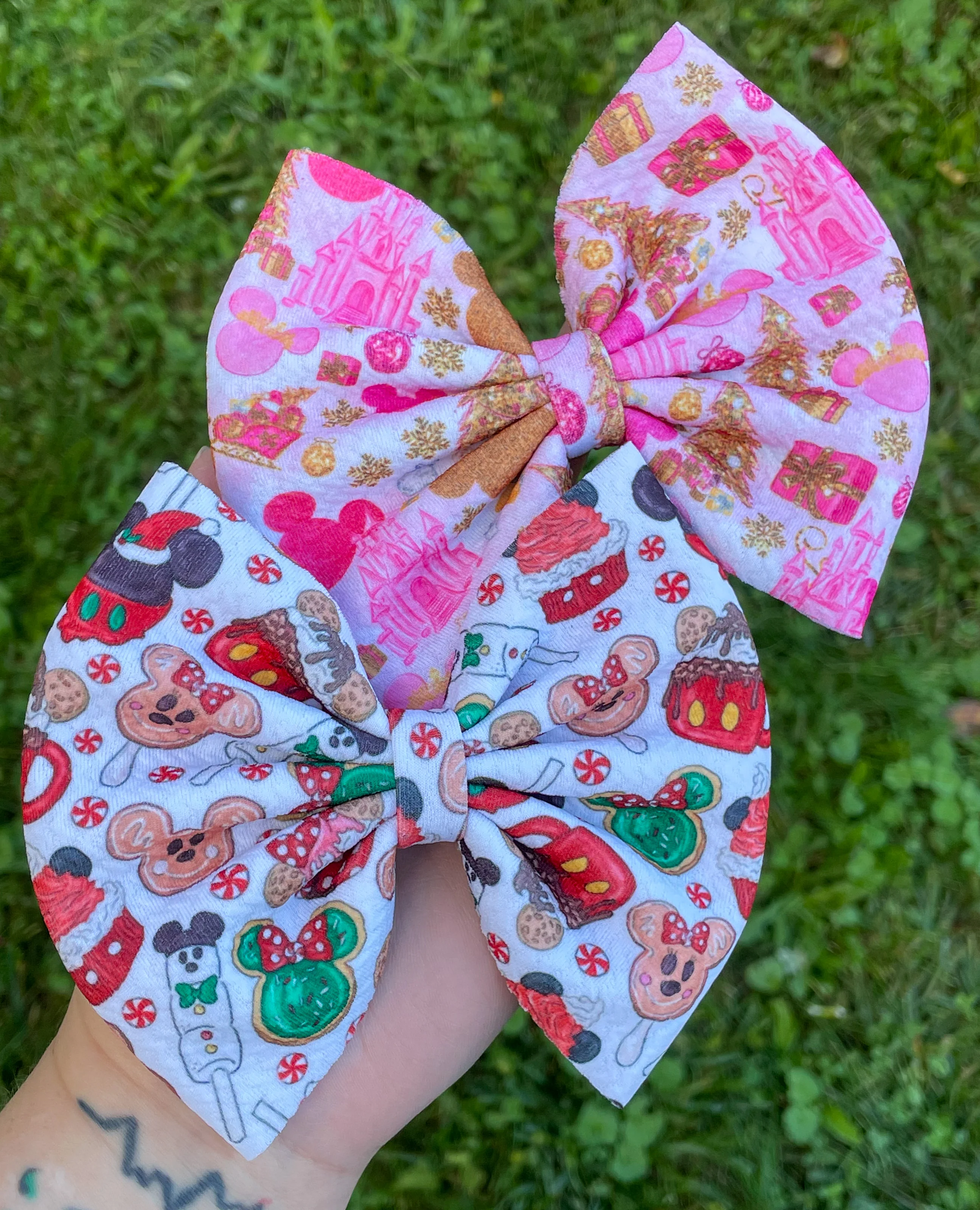Mouse Christmas Fabric Bow