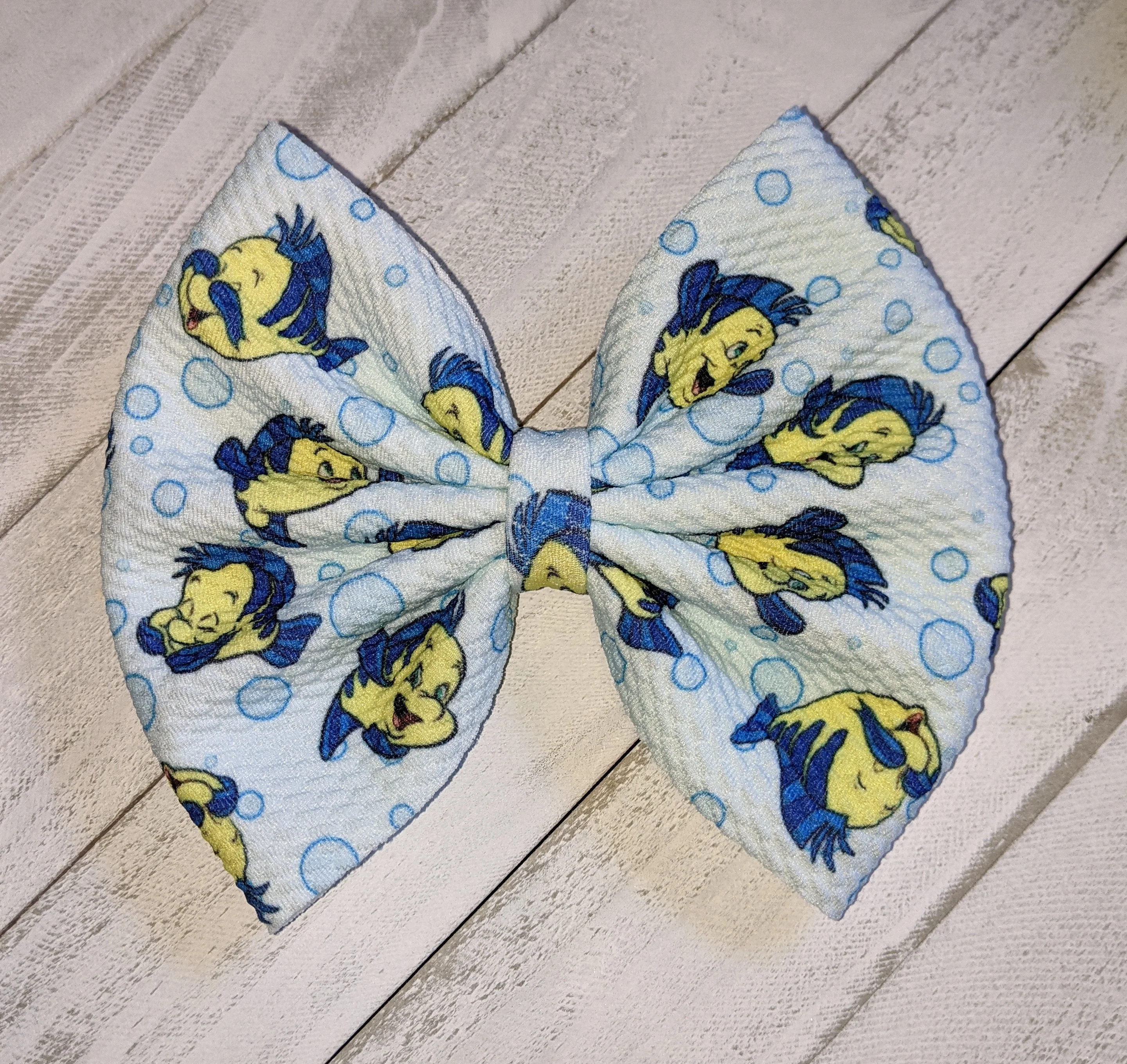 Yellow Fish Sidekick Fabric Bow