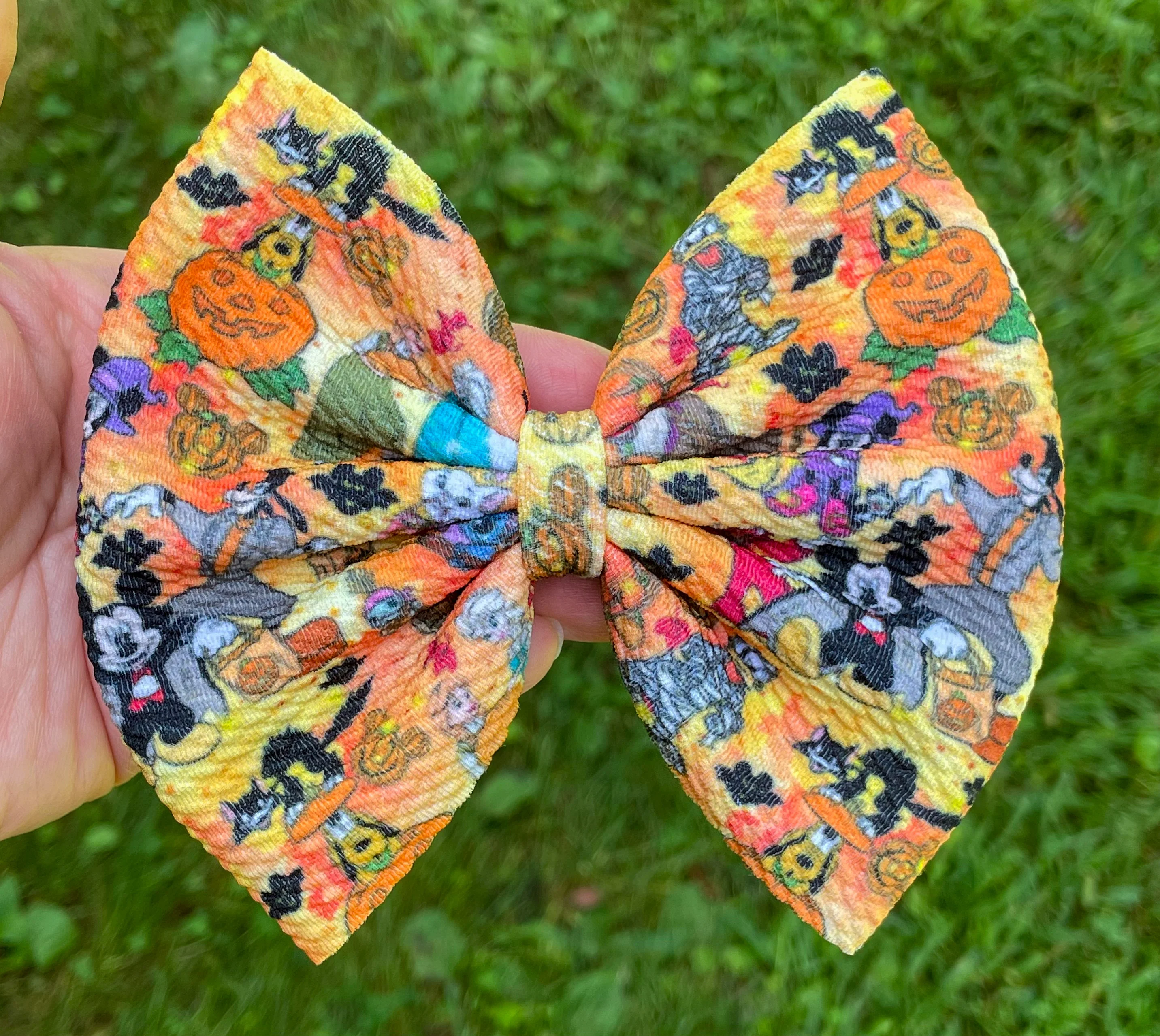 Mouse Friends Halloween Fabric Bow