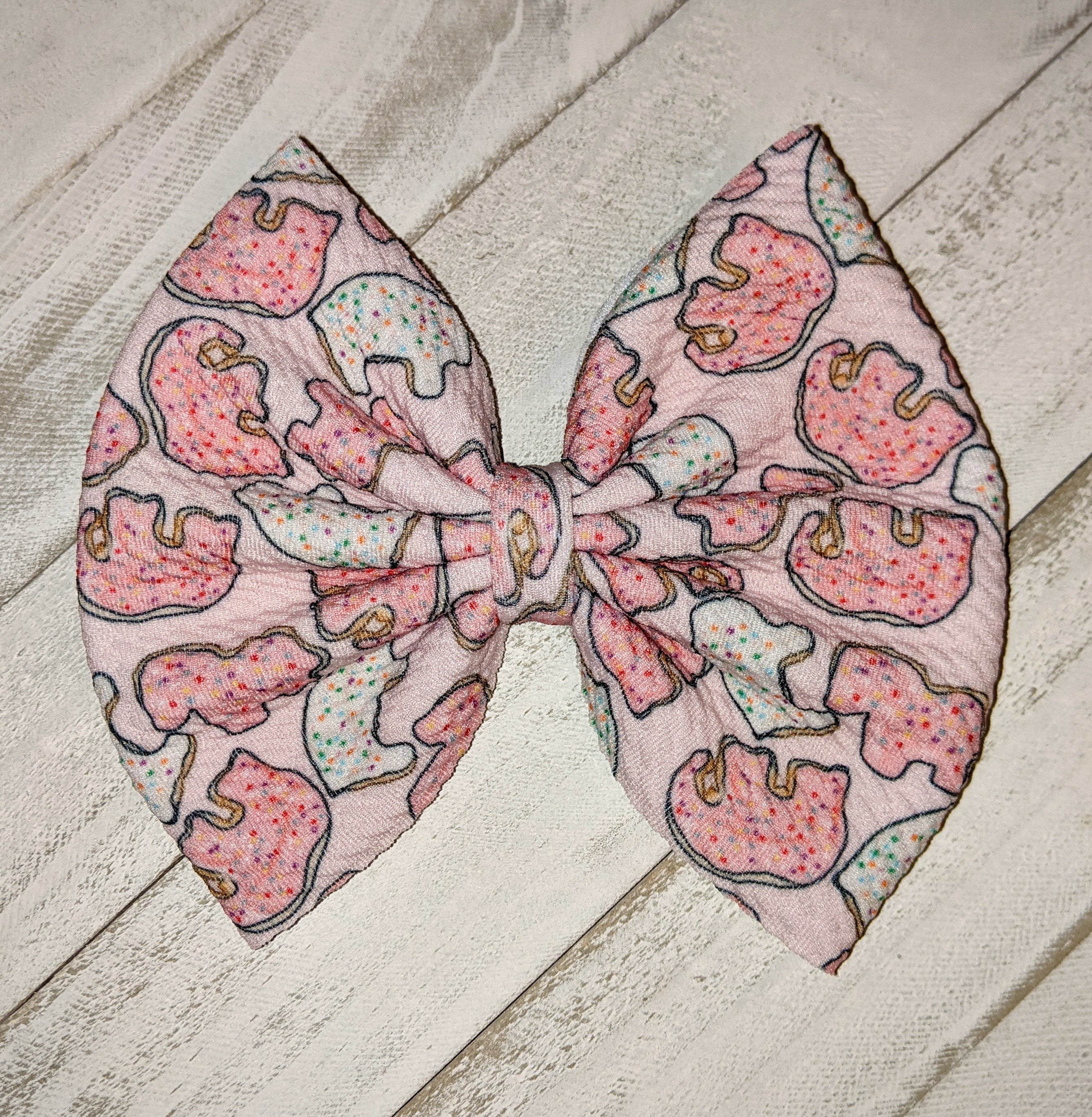 Sprinkled Animal Crackers Fabric Bow