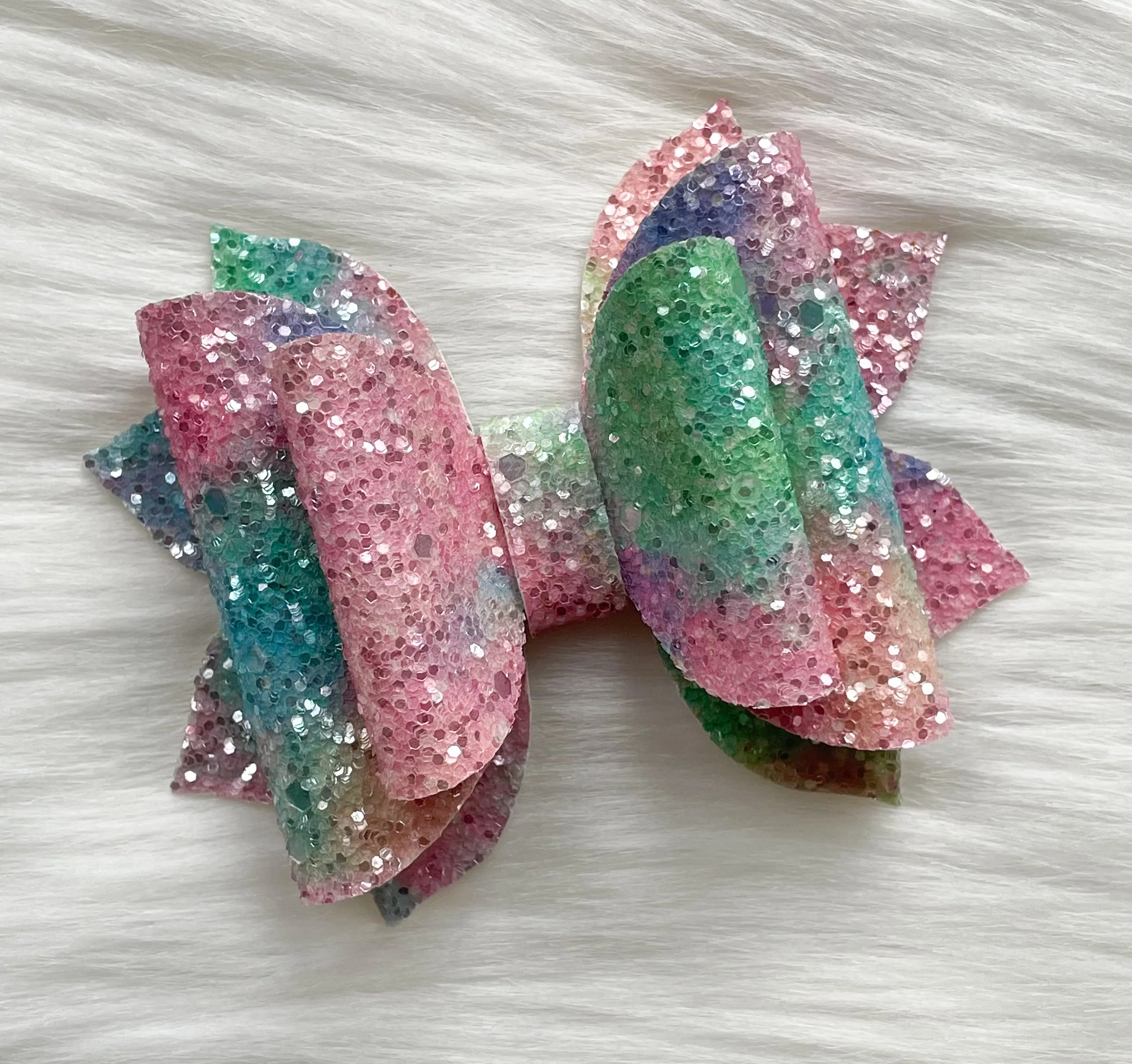 Melon Watercolor Glitter 3.5in Jasmine Bow