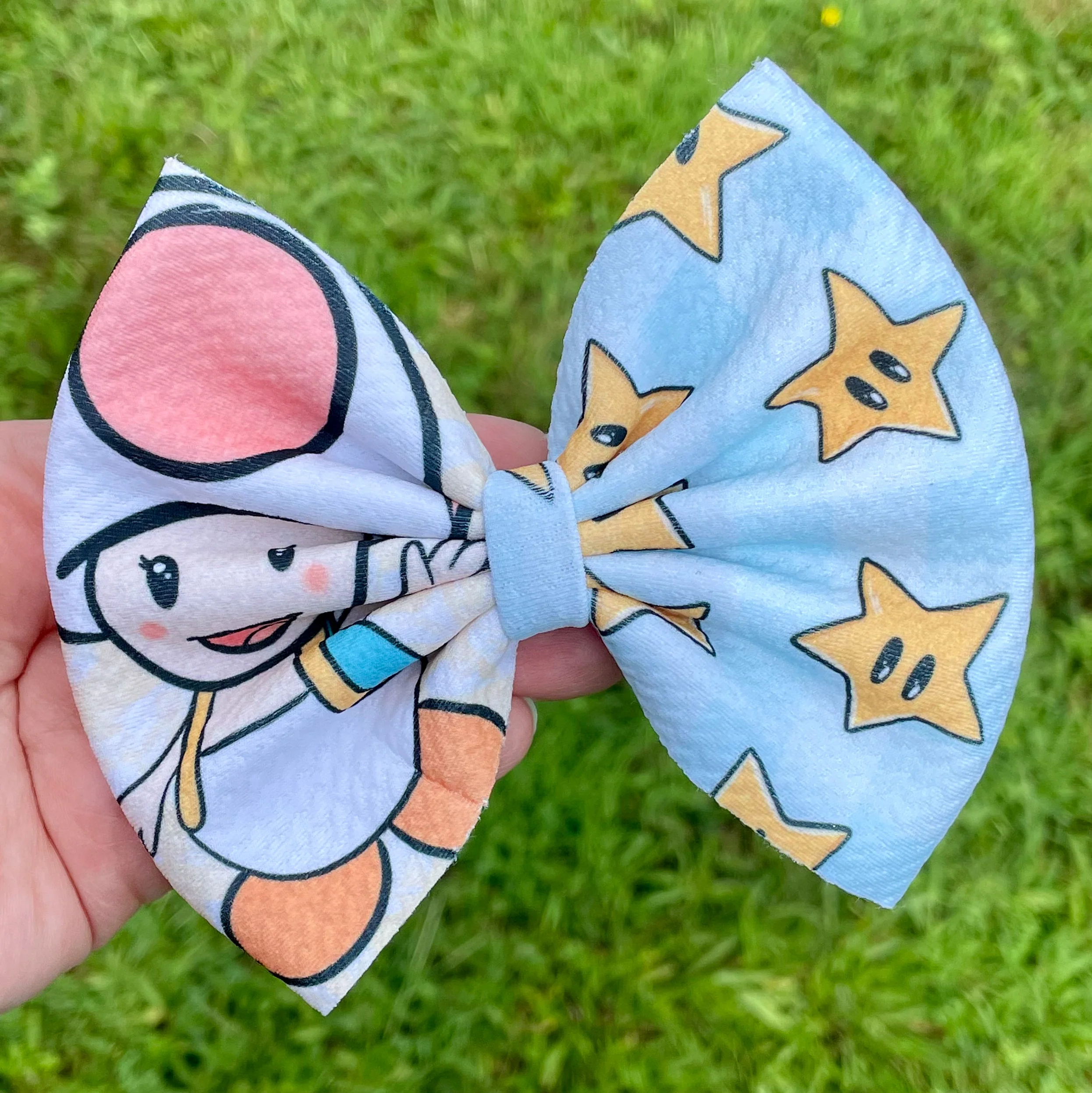 Mushroom Two Tone Fabric Bow