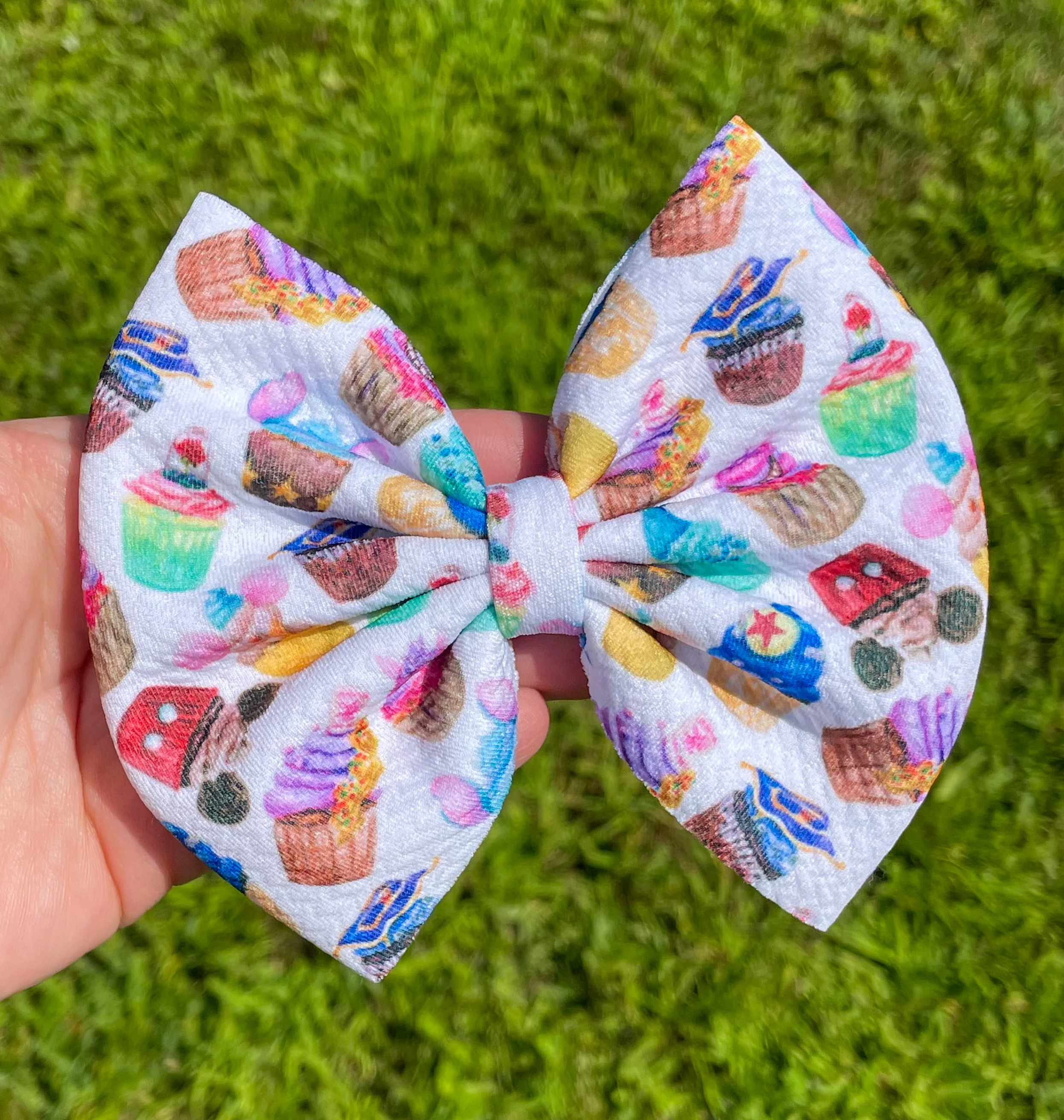 Character Cupcakes Fabric Bow