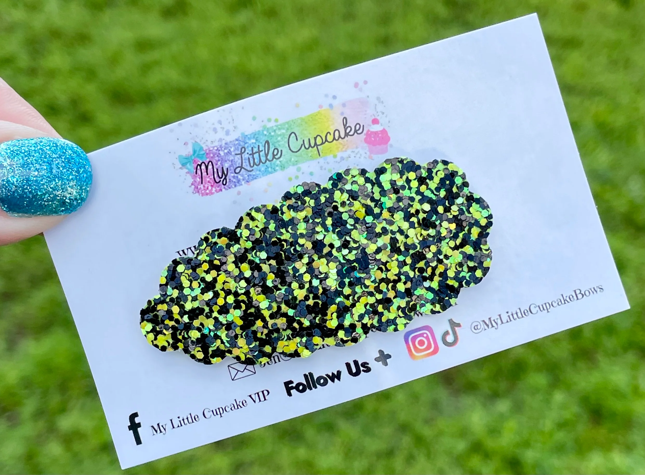 Midnight Glitter Snap Clips