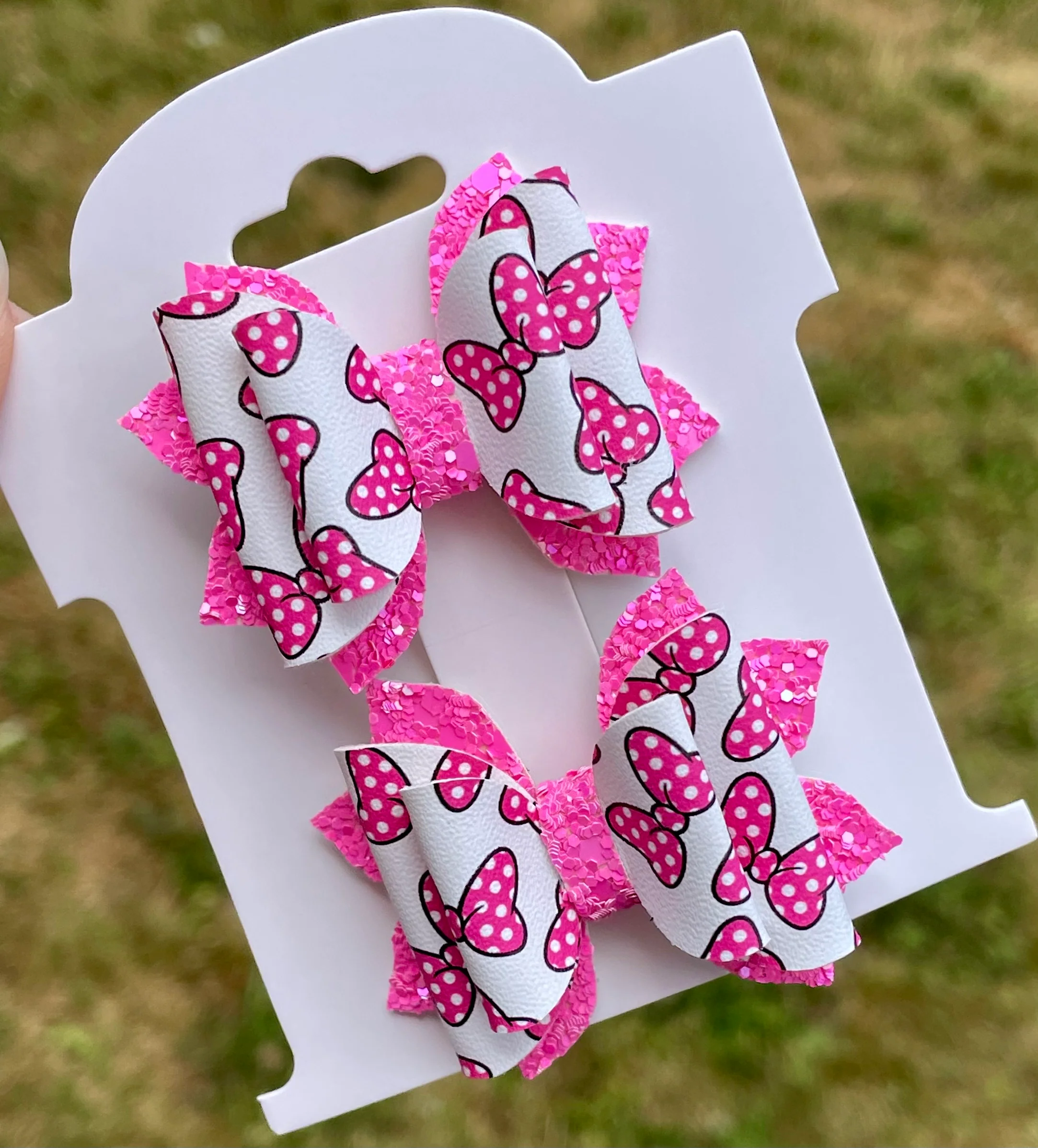 Hot Pink Mouse Bows 2in Jasmine