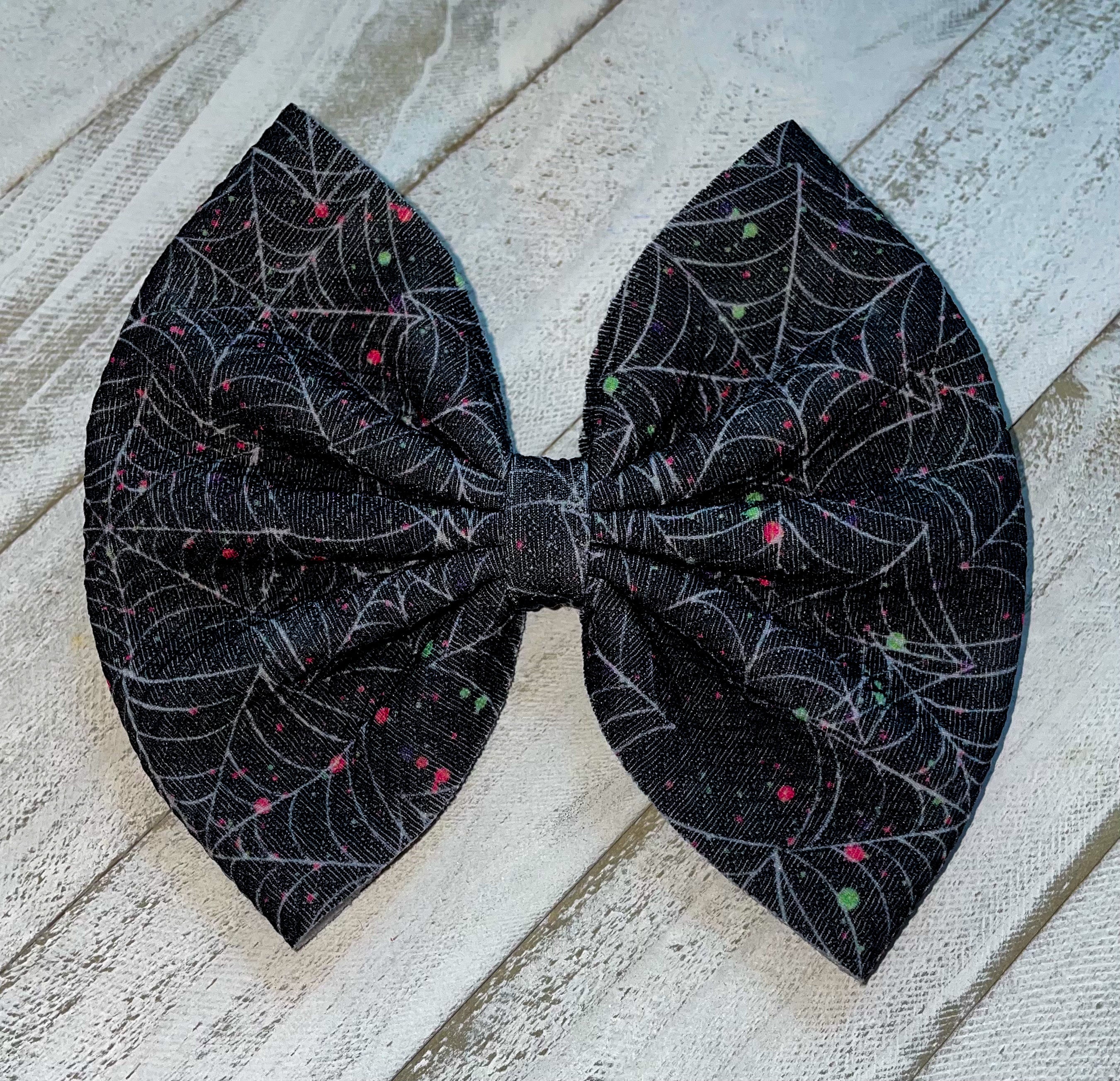 Spiderwebs Fabric Bow
