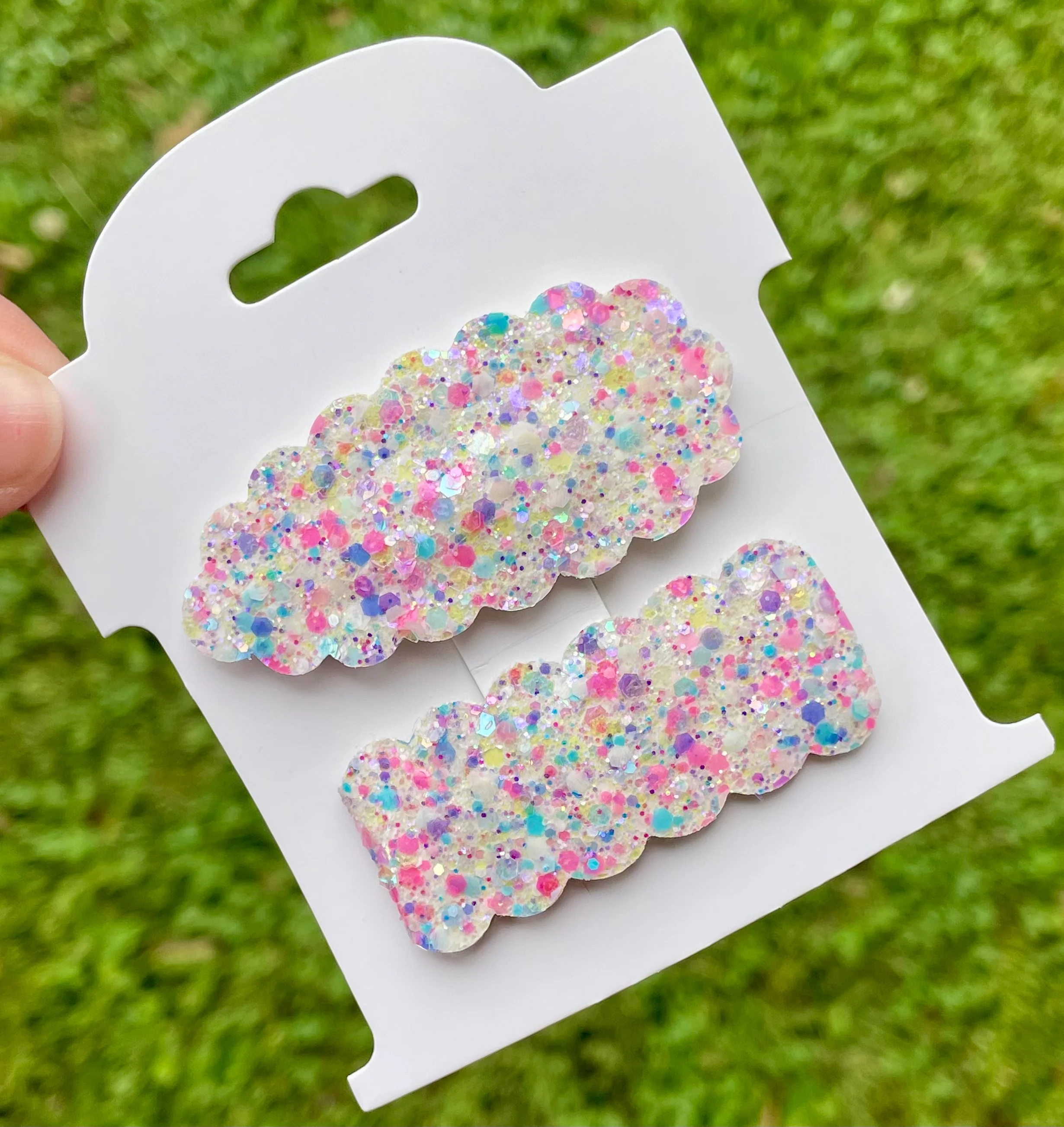 Summer Splatter Glitter Snap Clip