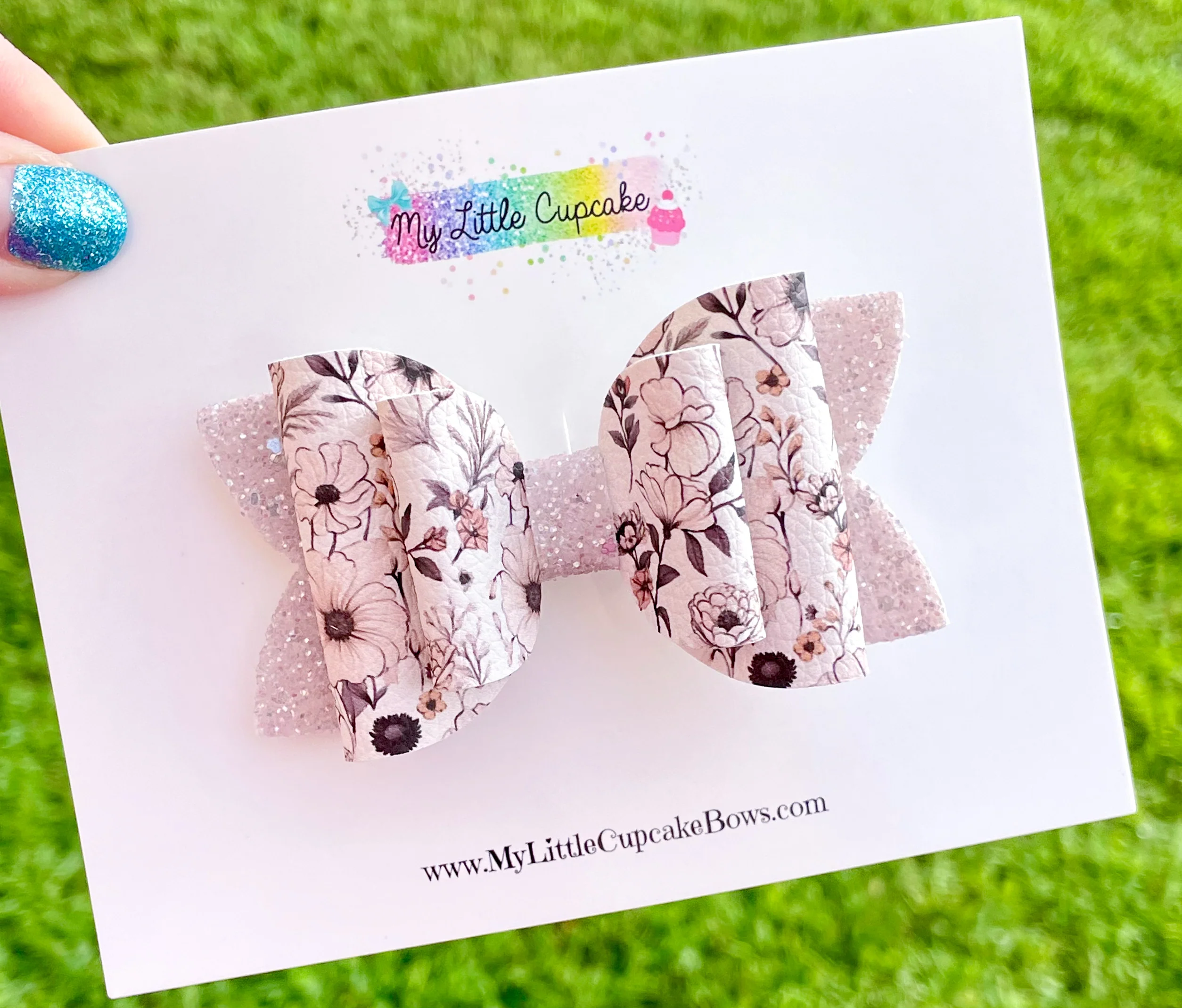 Neutral Florals Beauty Bows