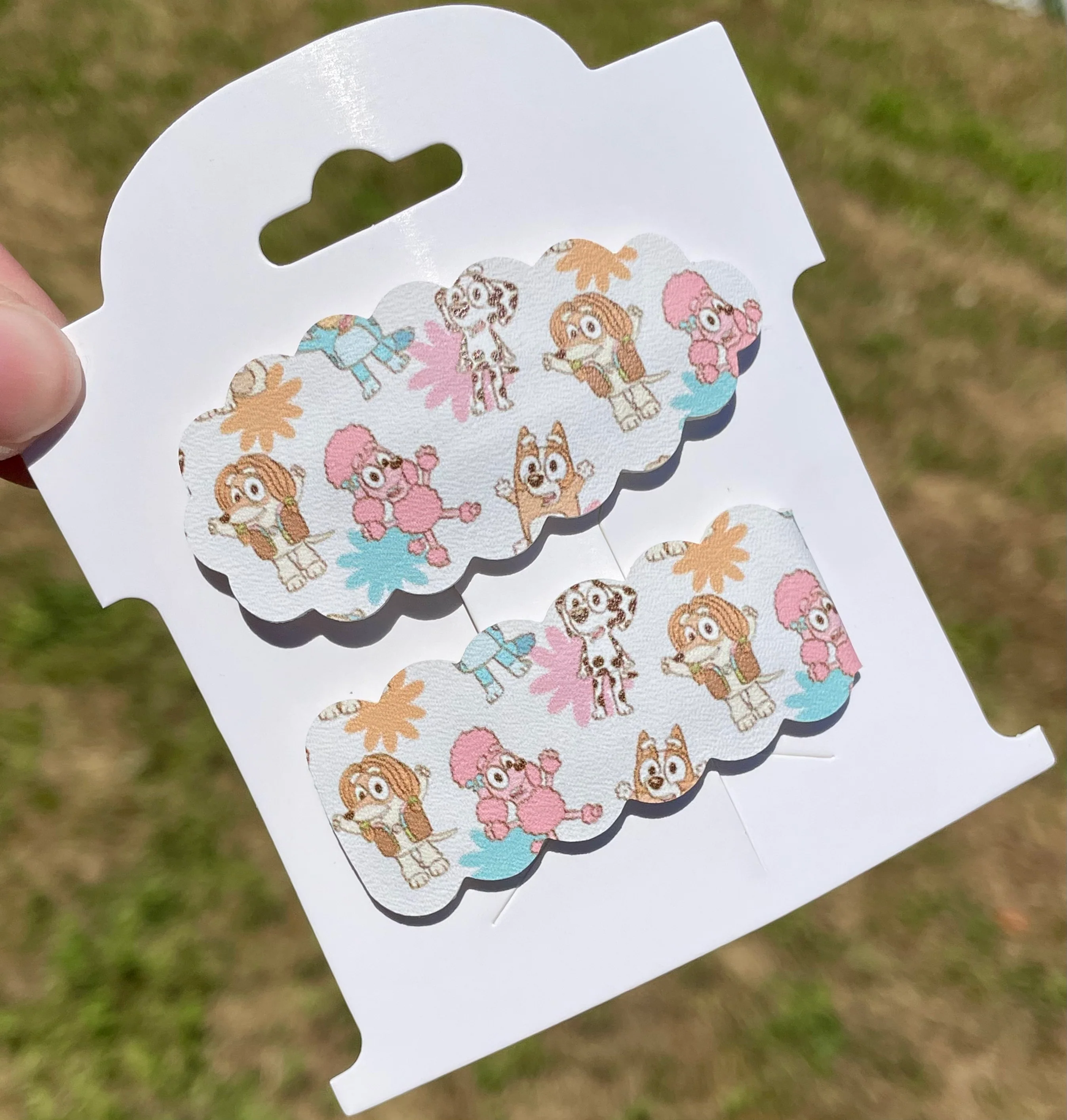 Blue Dog Friends Floral Snap Clip