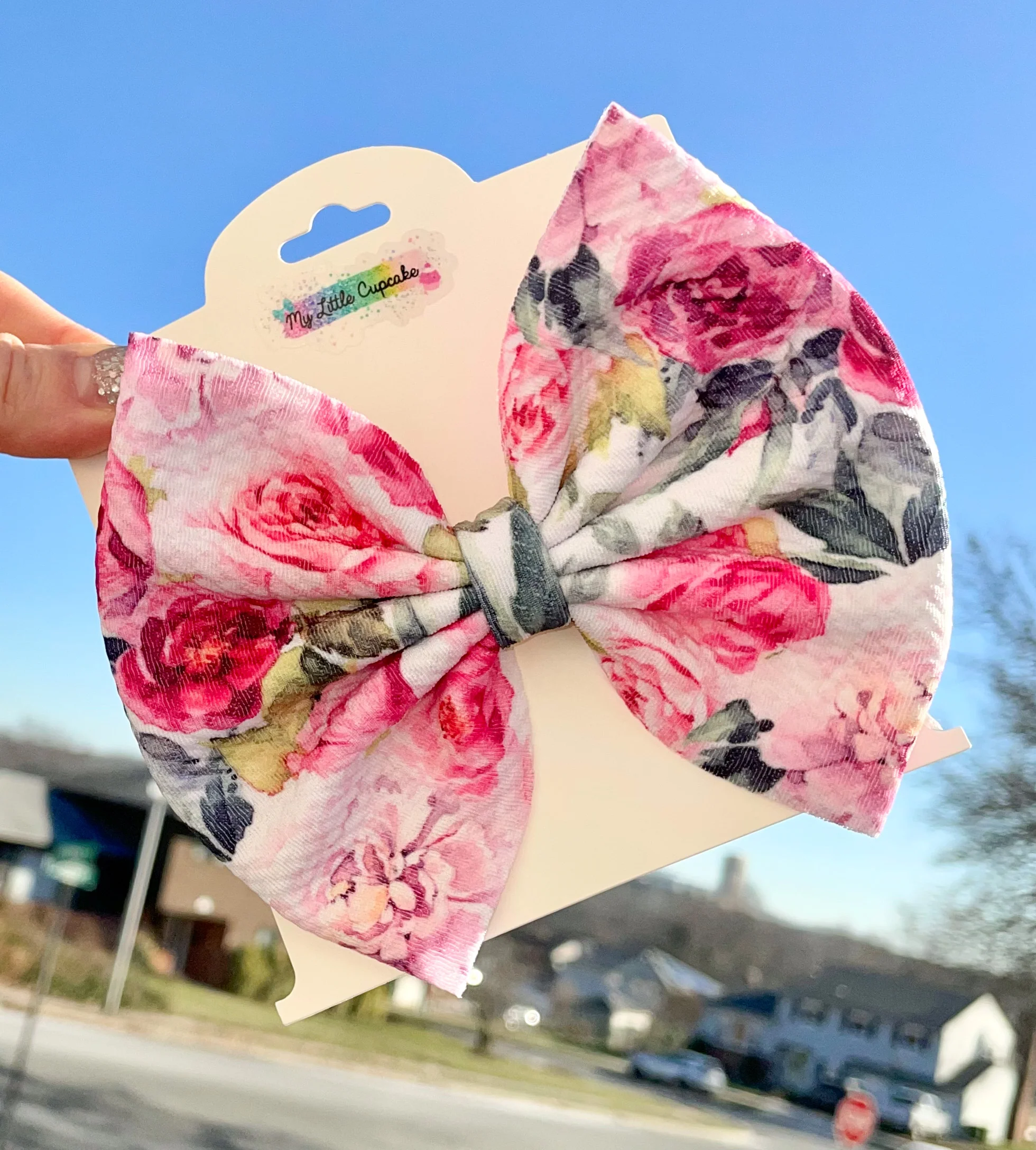 Lakelyn Floral Fabric Bow