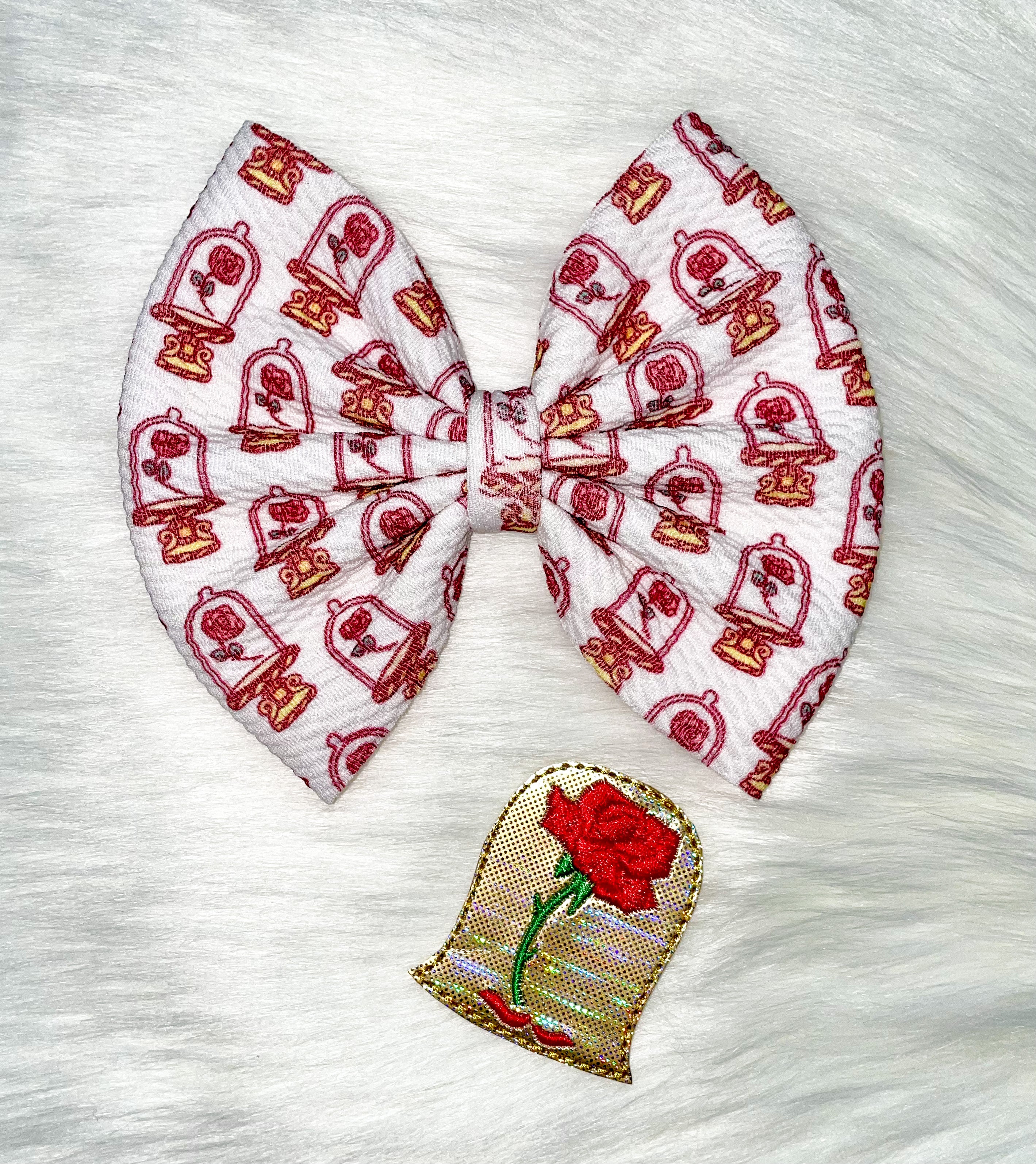 Enchanted Rose Fabric Bow