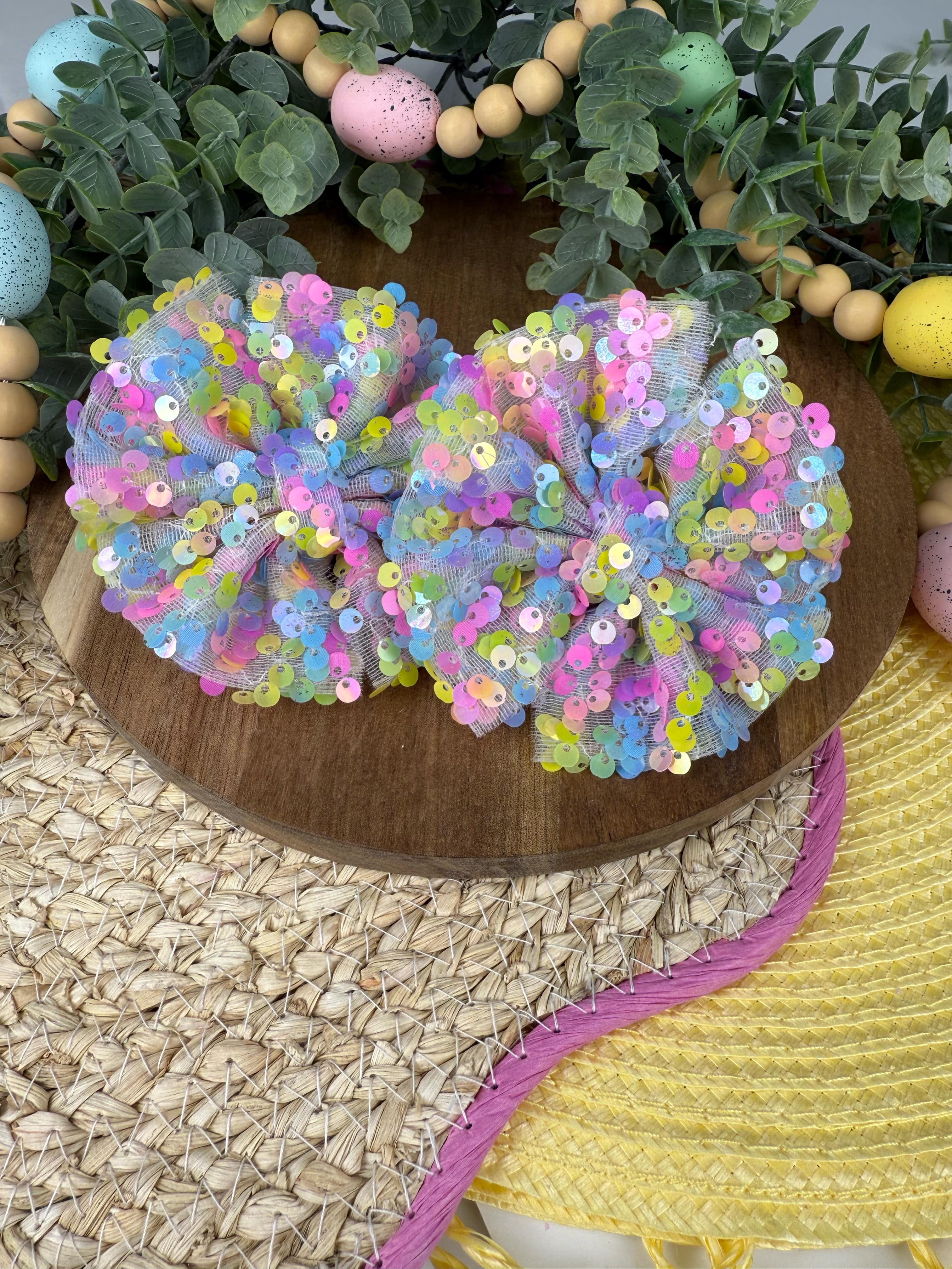 Pastel Sequin Mesh Fabric