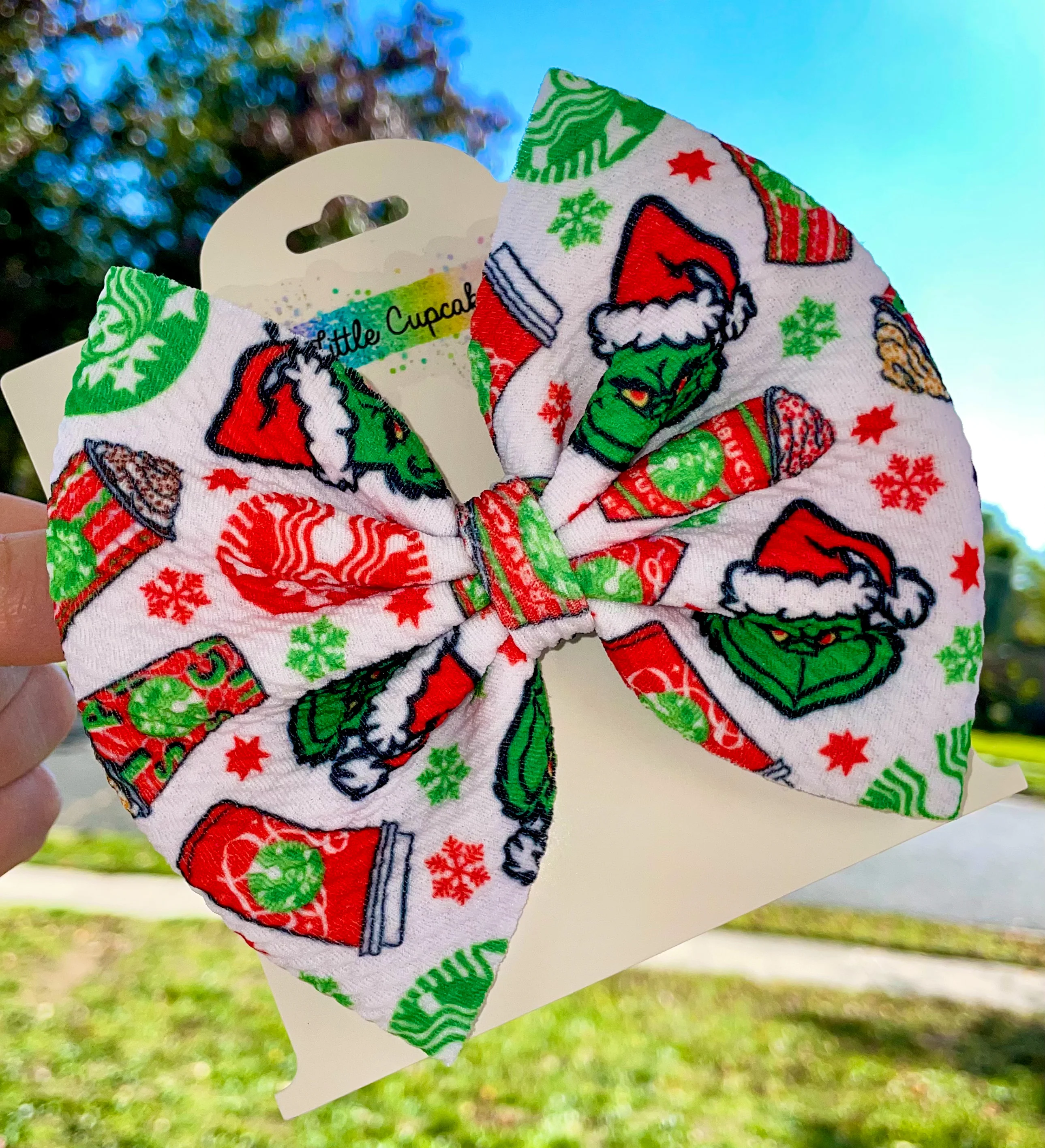 Mean One Latte Fabric Bow