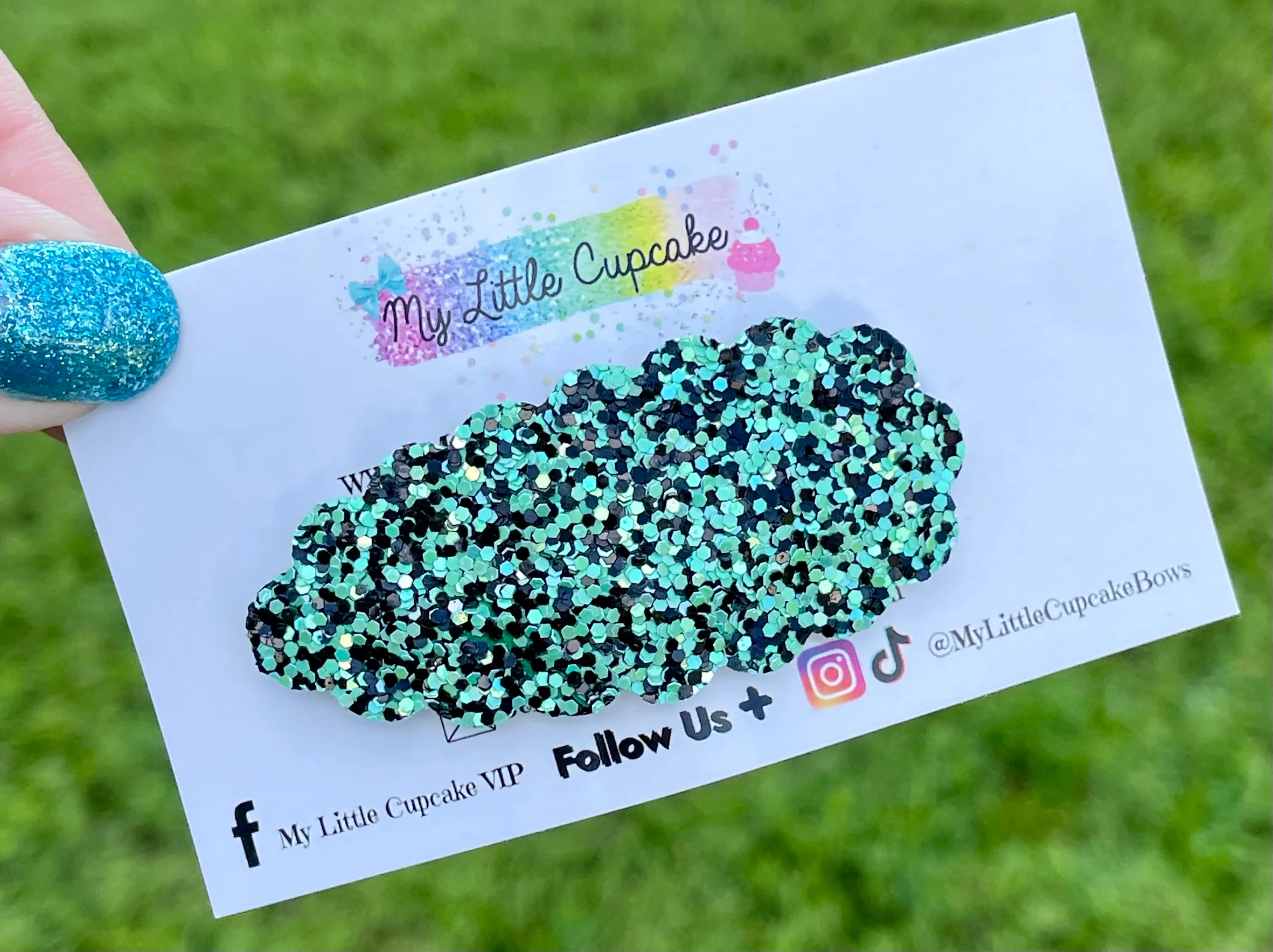 Midnight Glitter Snap Clips