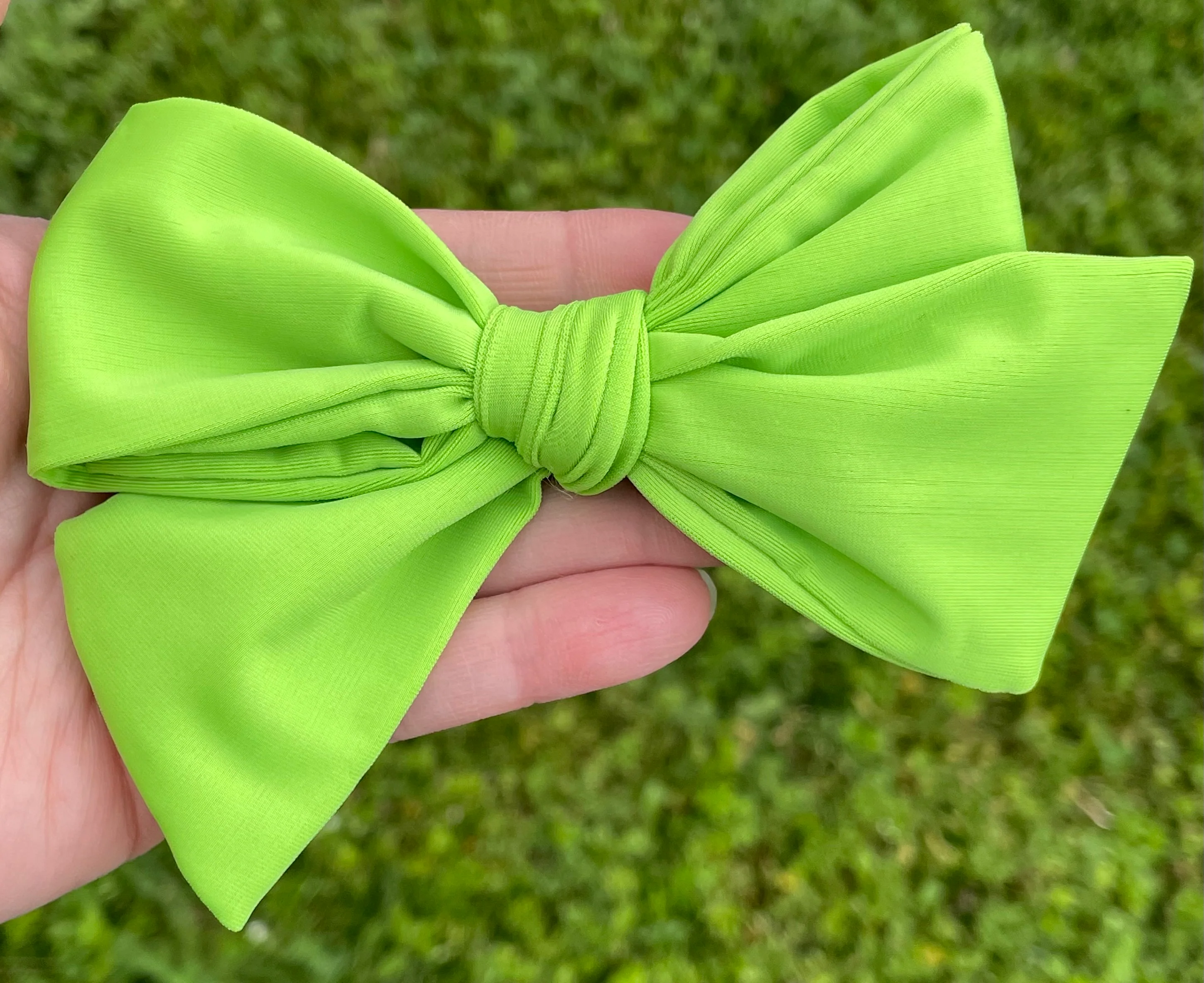 Lime 5in Swim Hand Tied Bow