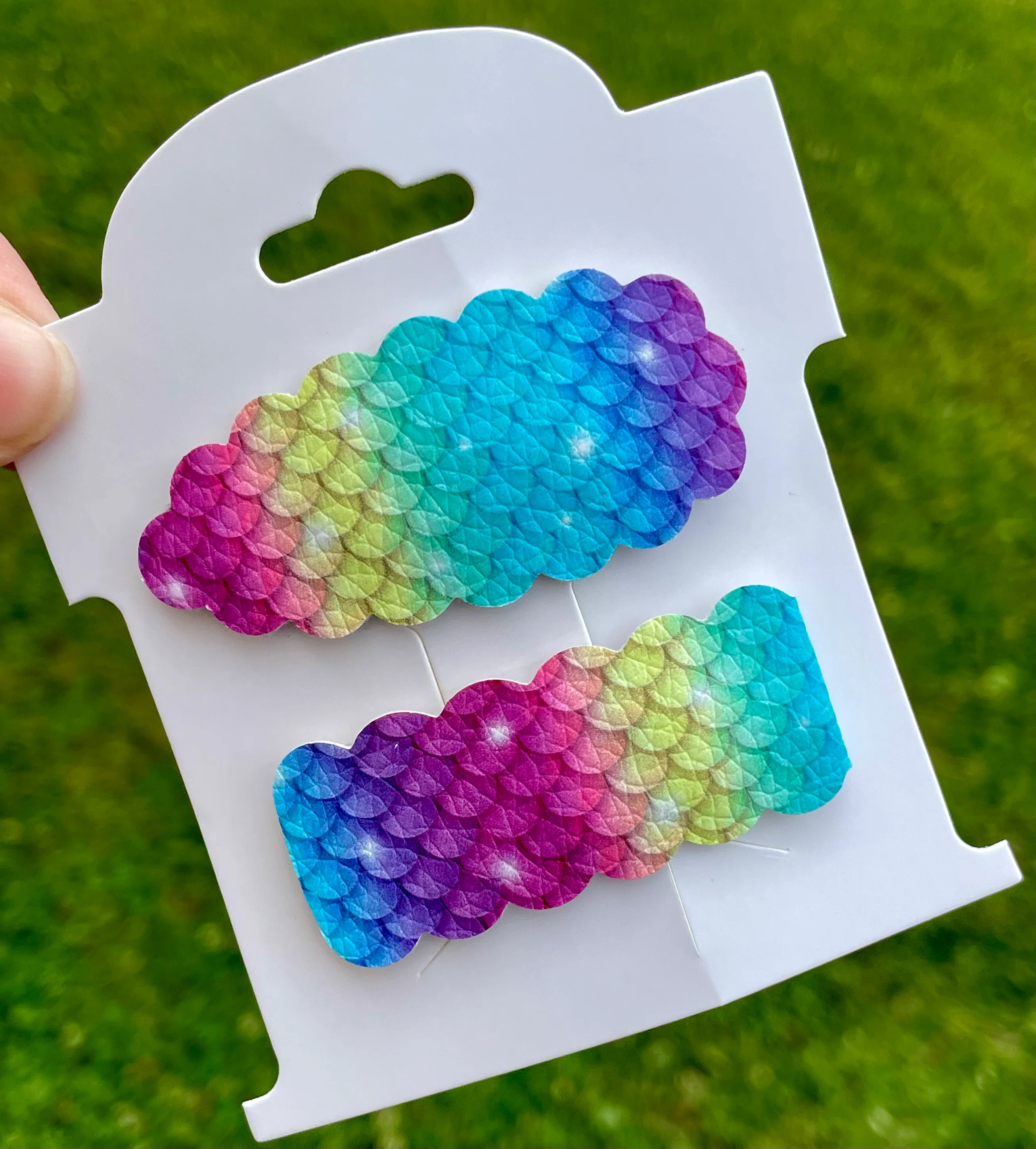 Rainbow Ombre Mermaid Snap Clips
