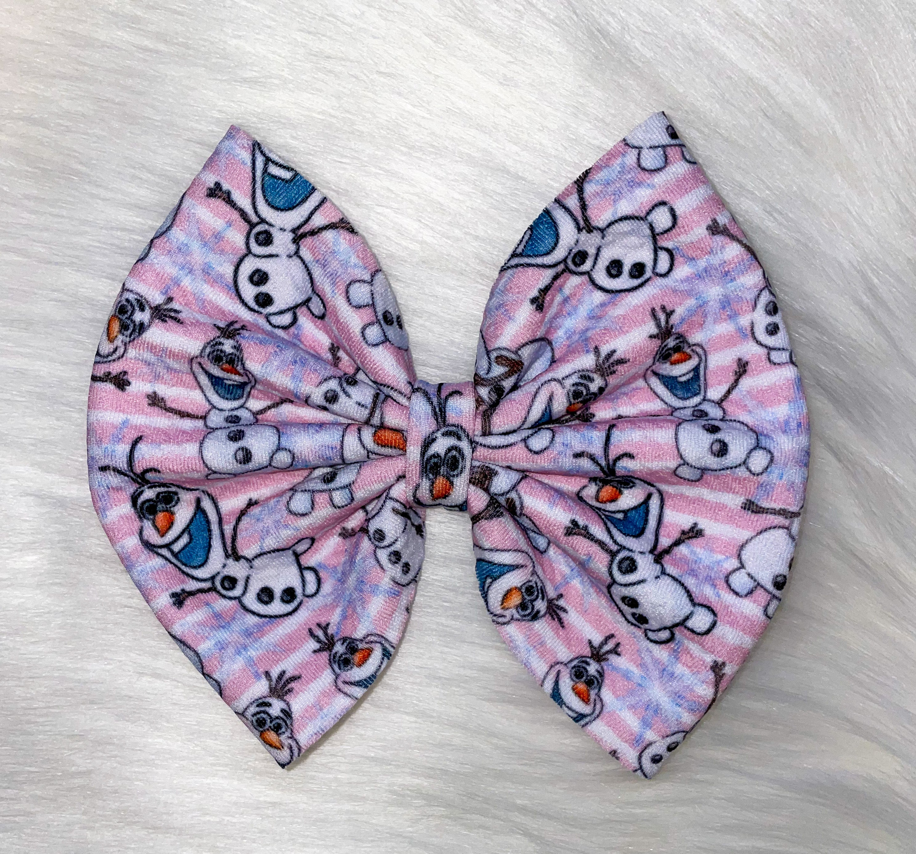 Happy Snowman Fabric Bow