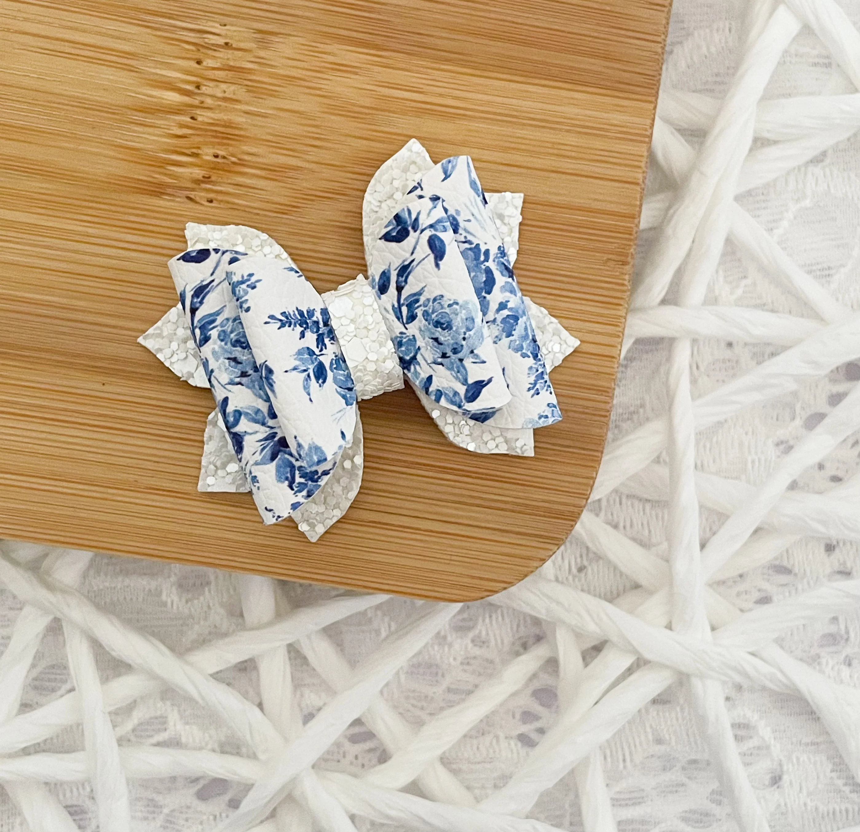 Vintage Blue Floral 2in Jasmine