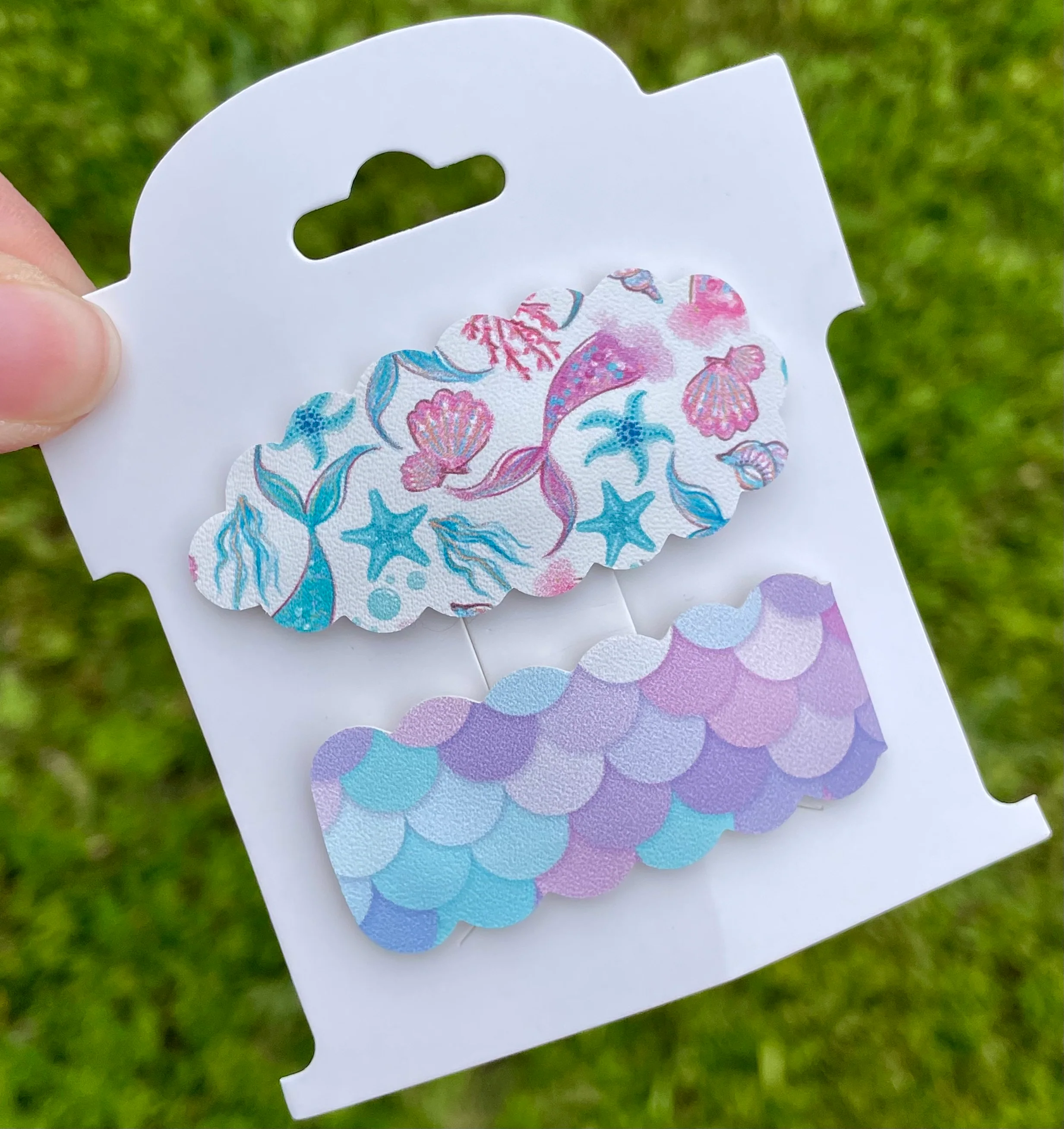 Aqua & Grape Mermaid Tails Snap Clips