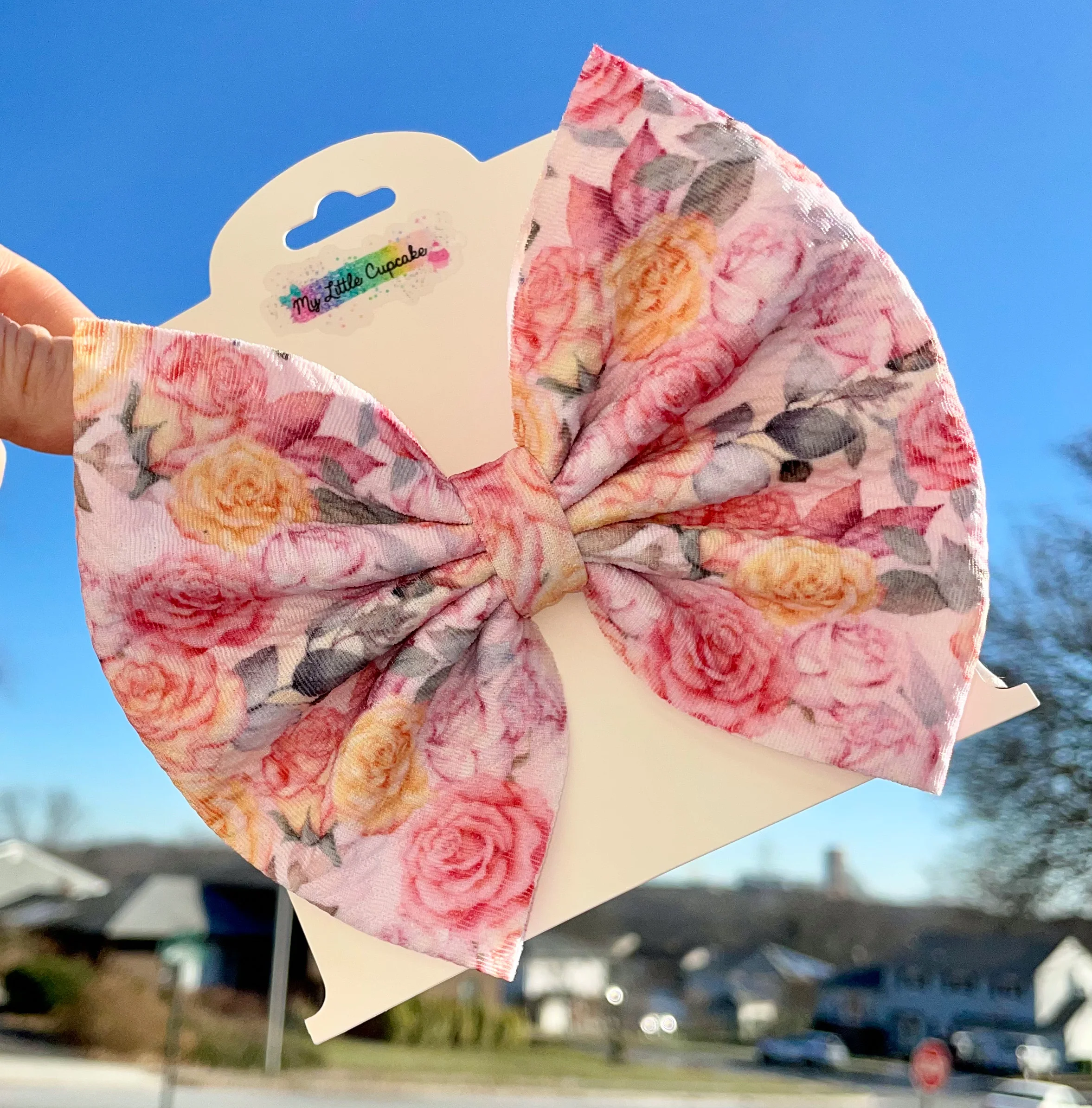 Emma Floral Fabric Bow