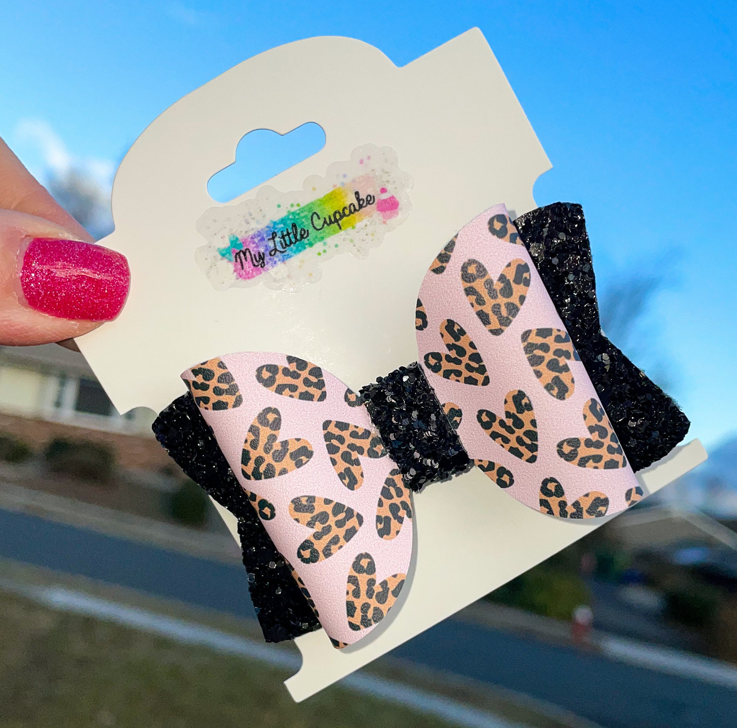 Leopard Hearts/Pink 3in Original