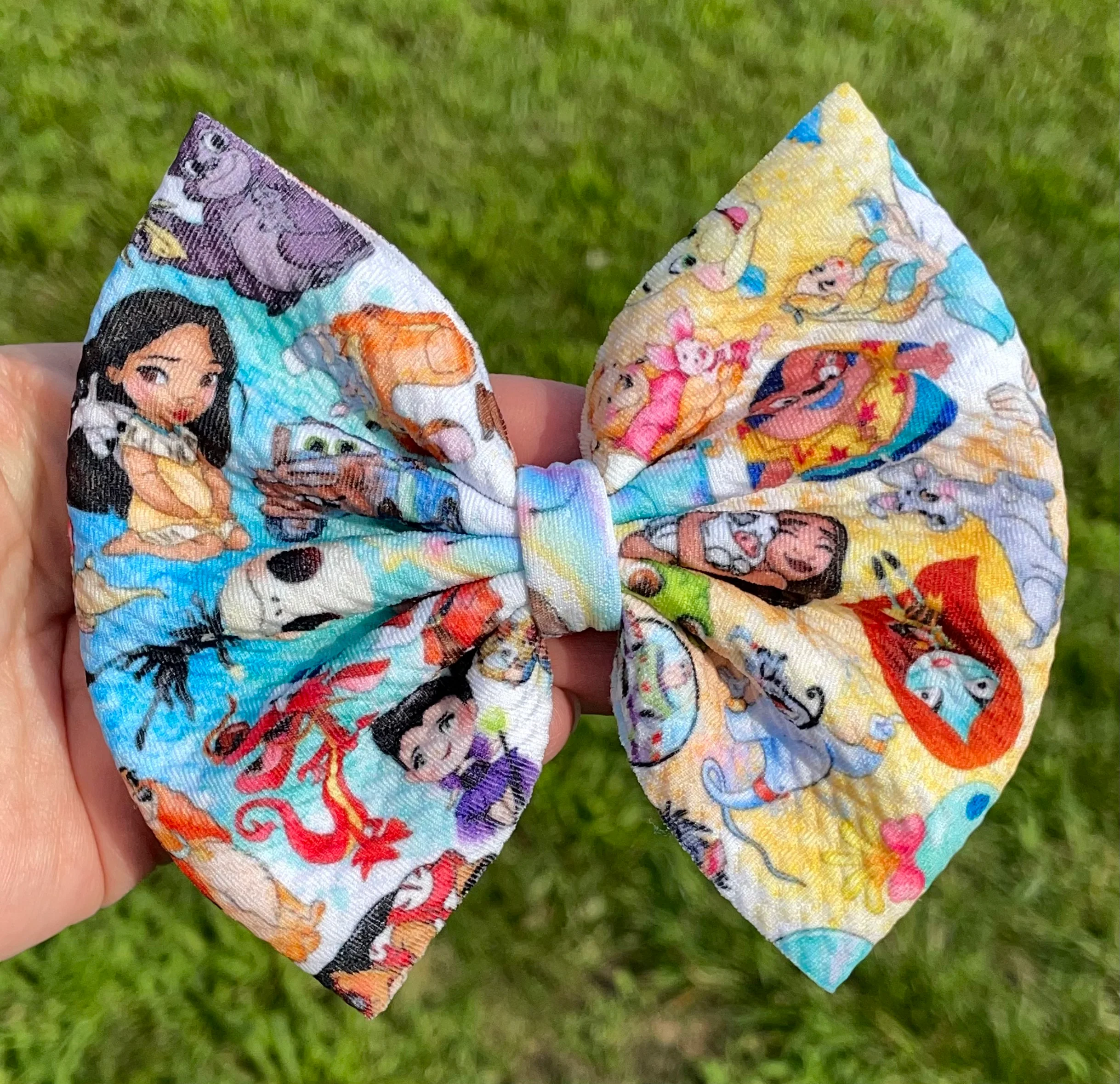 Characters Mash Up Fabric Bow
