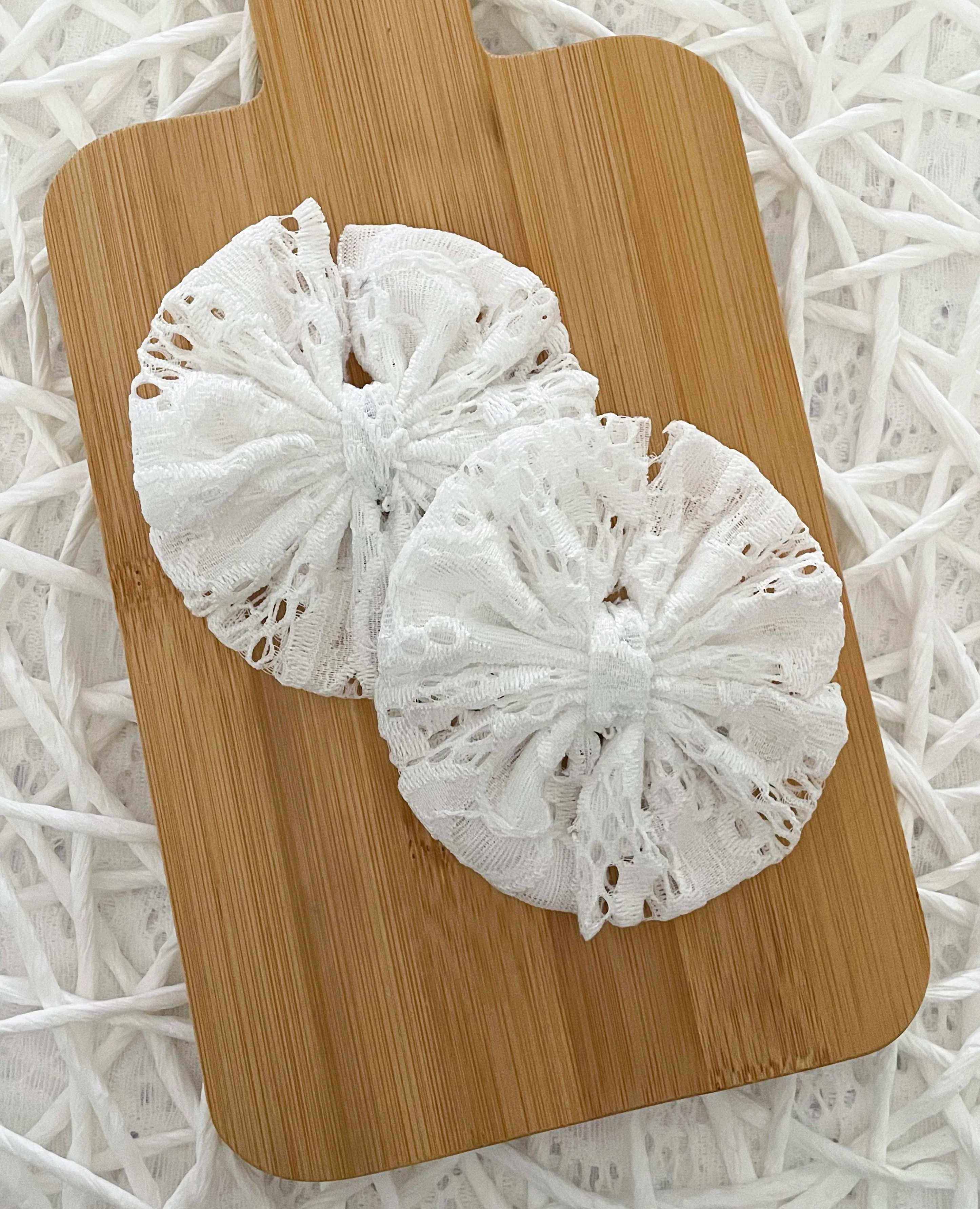 White Lace Fabric Bow