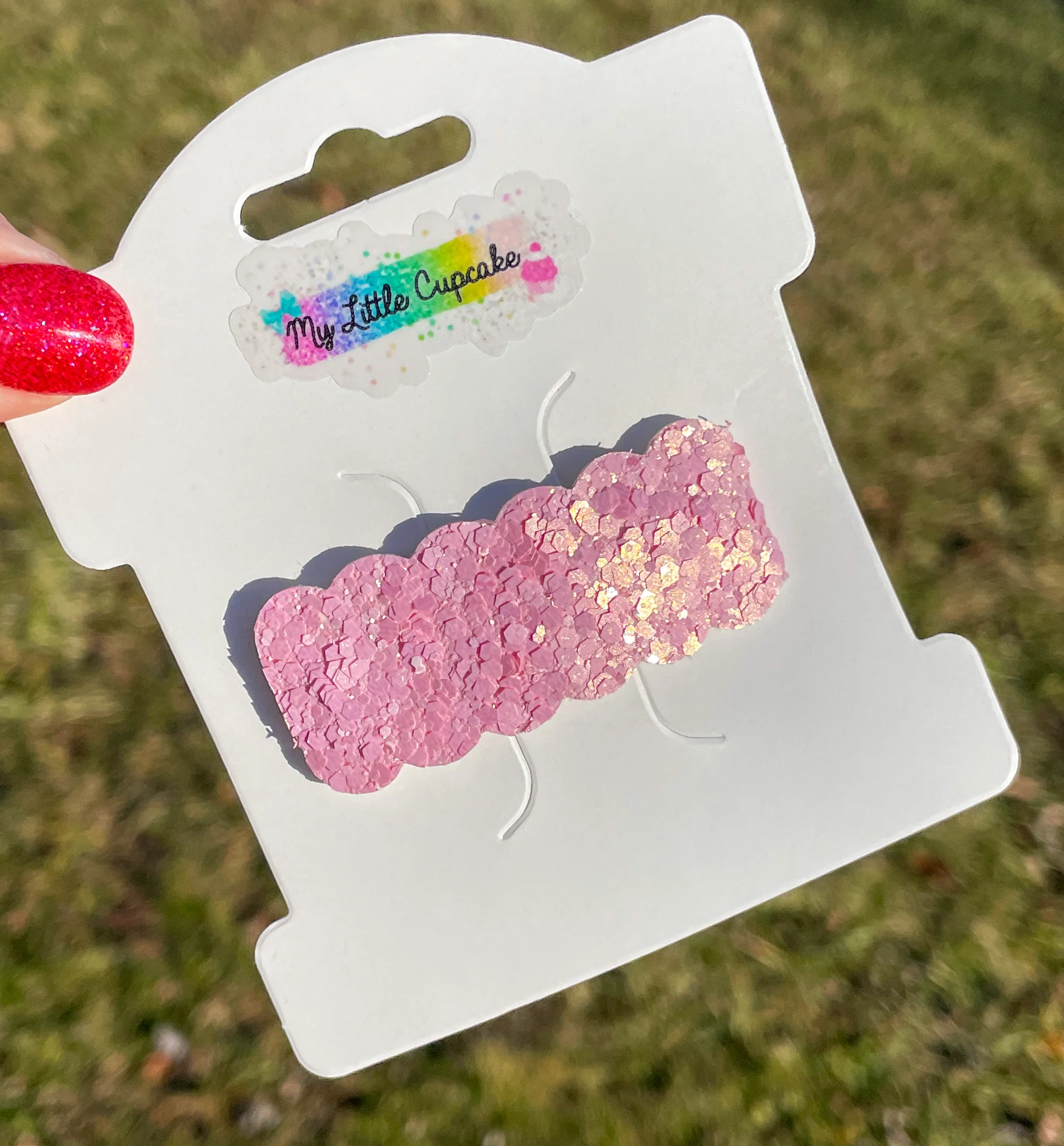 Pinky Glitter Snap Clip